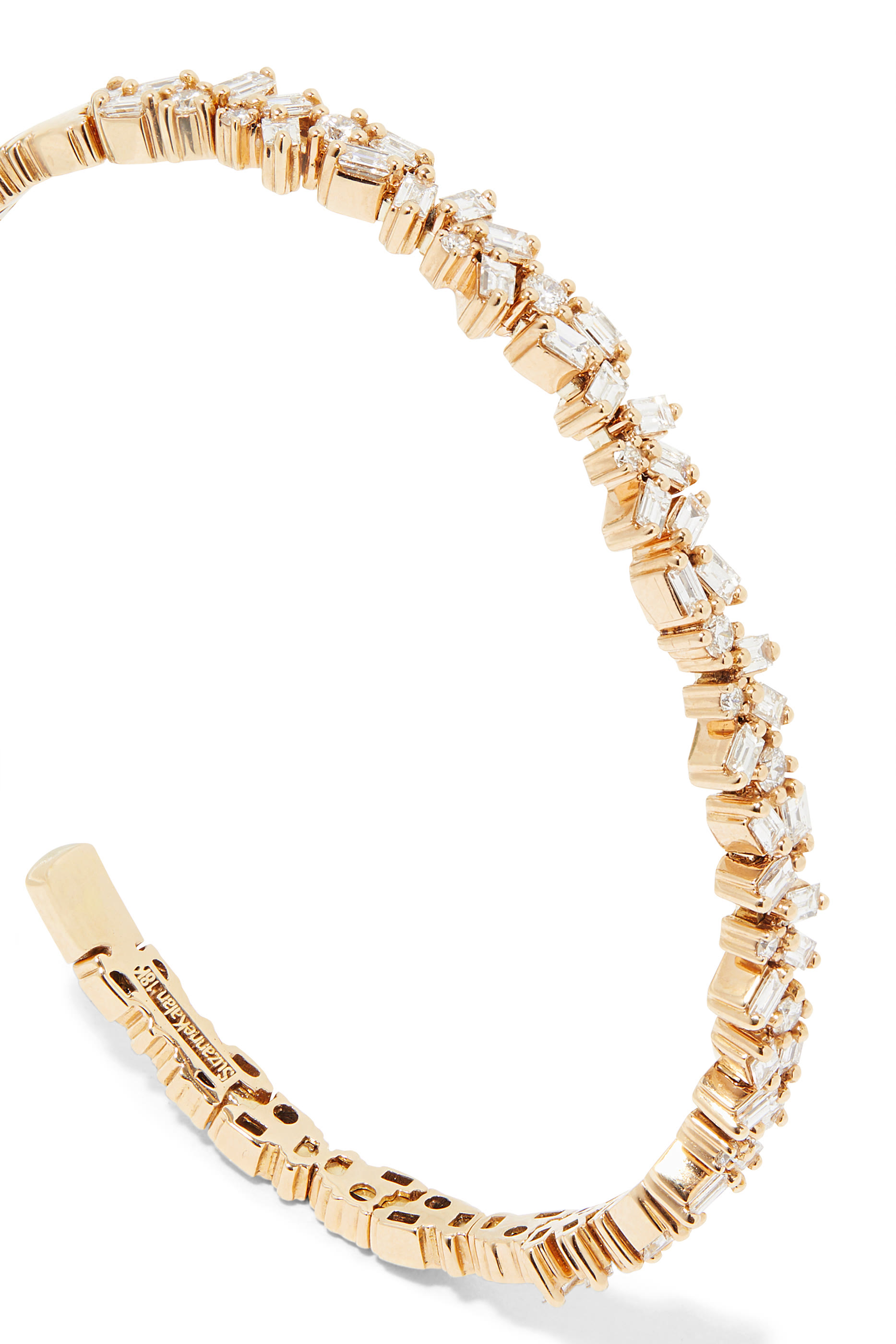 18k Rose Gold Baguette Diamond Bangle