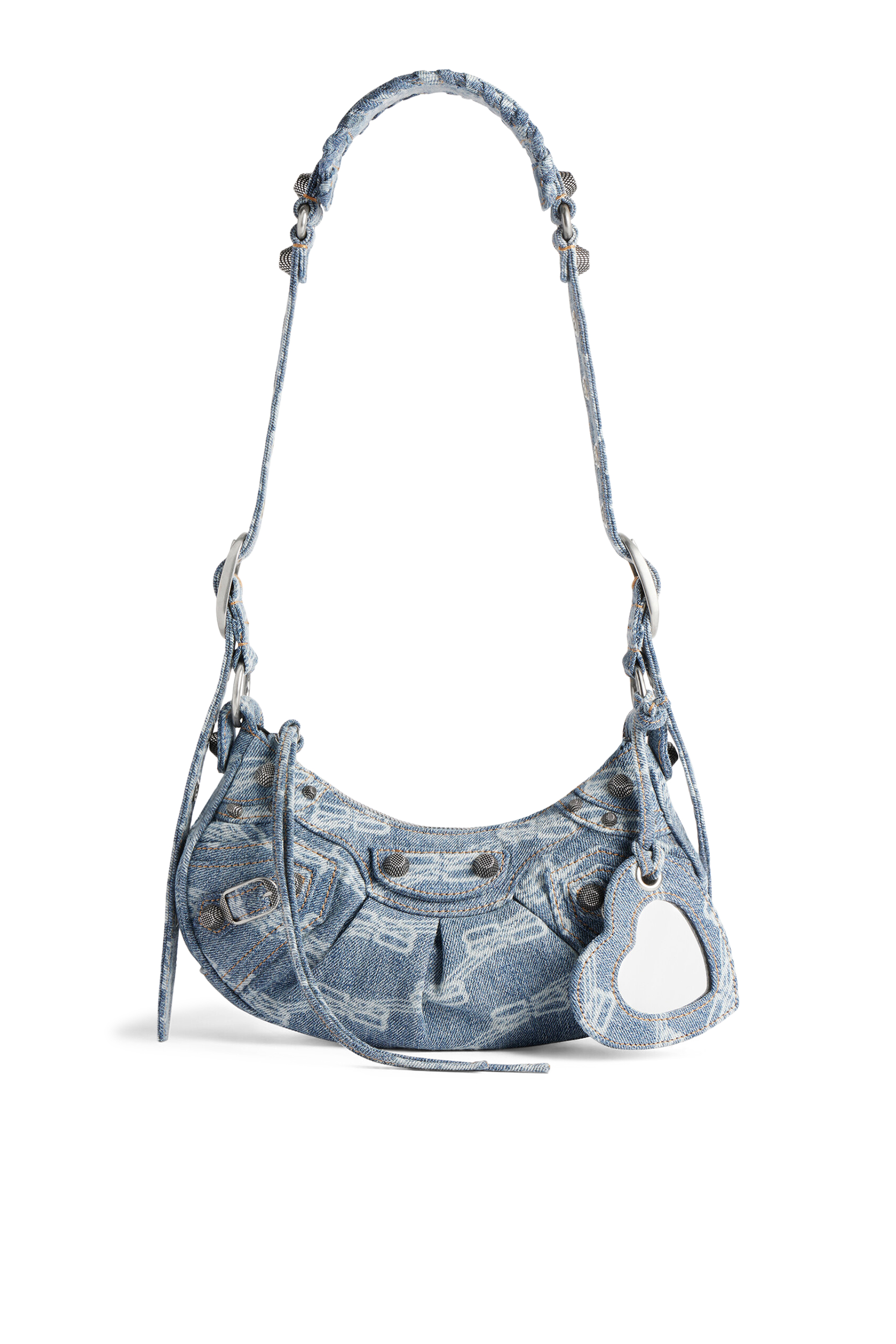 Le Cagole XS Shoulder Bag BB Monogram Bleached Denim