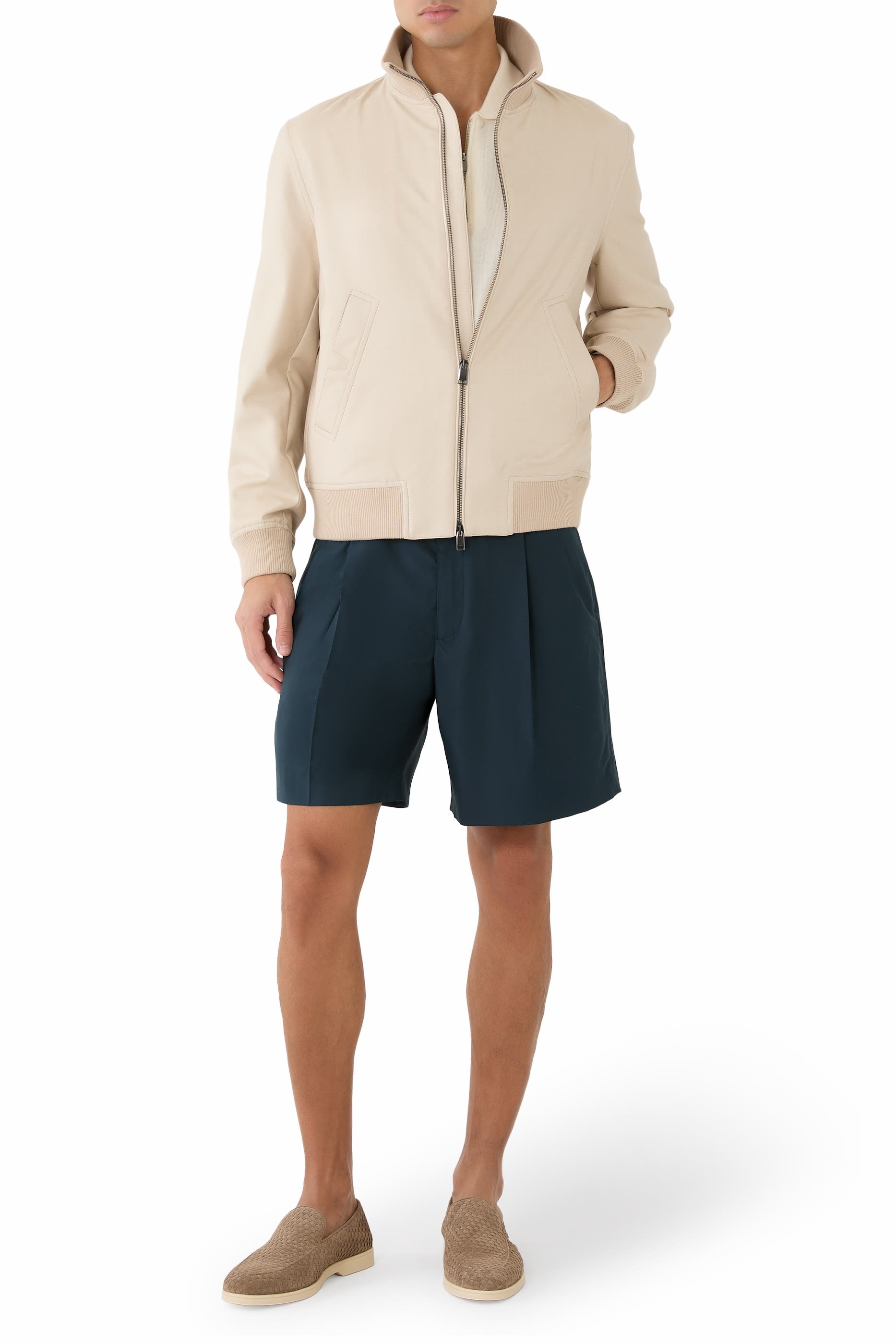 Silk, Cashmere & Linen Tech Bomber