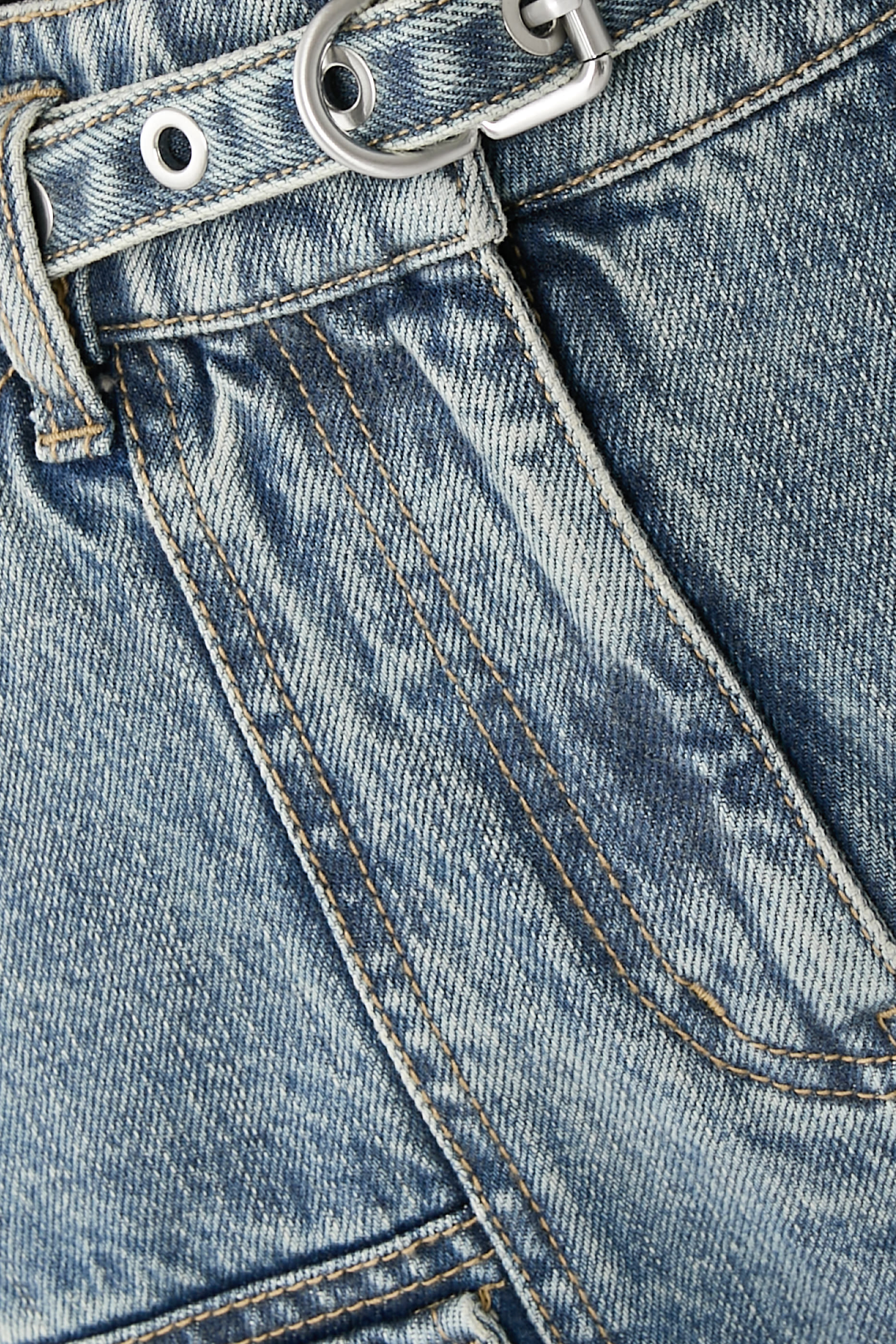 Cargo Wide Leg Belted Jeans