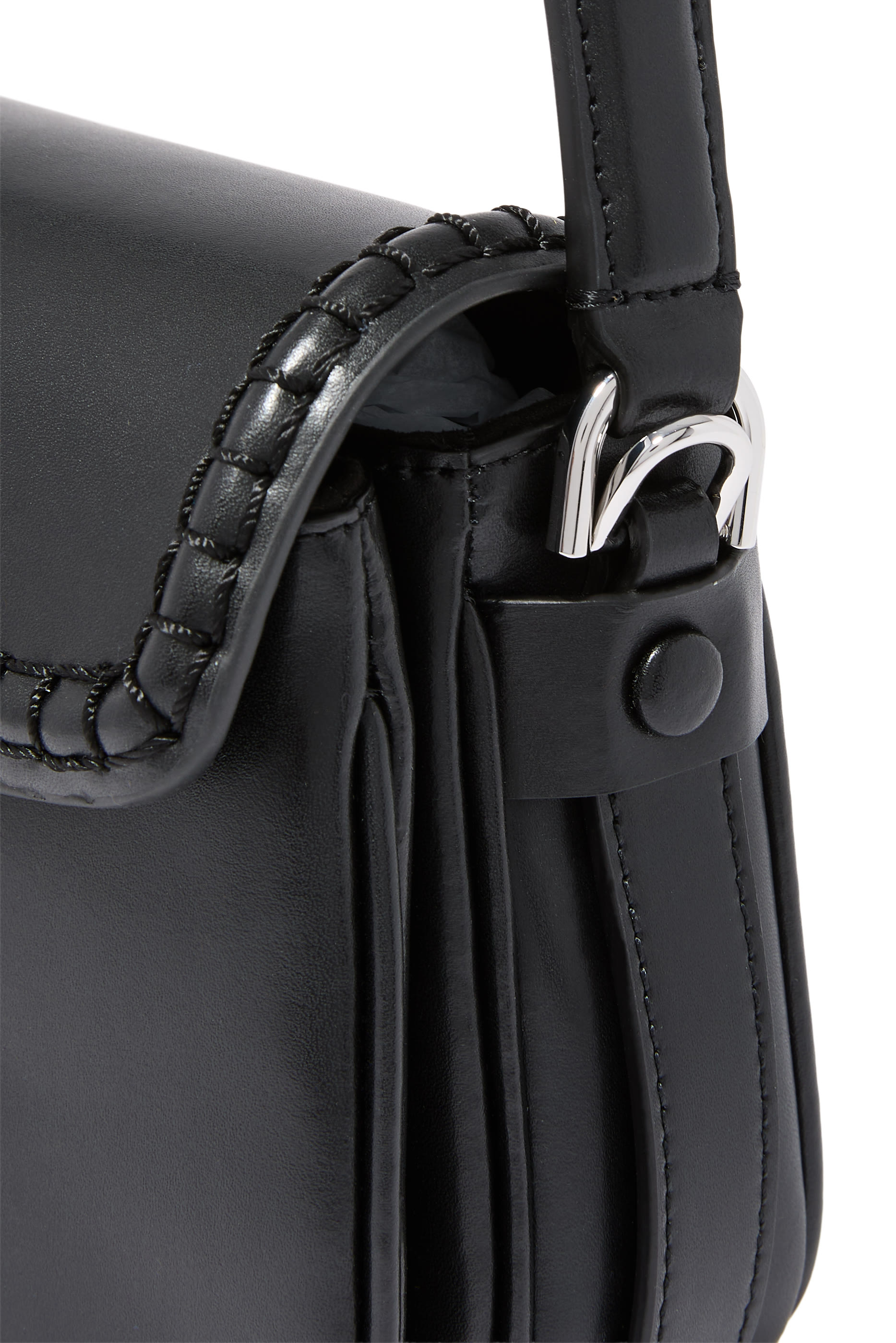 Braided Stitched Front Crossbody Bag