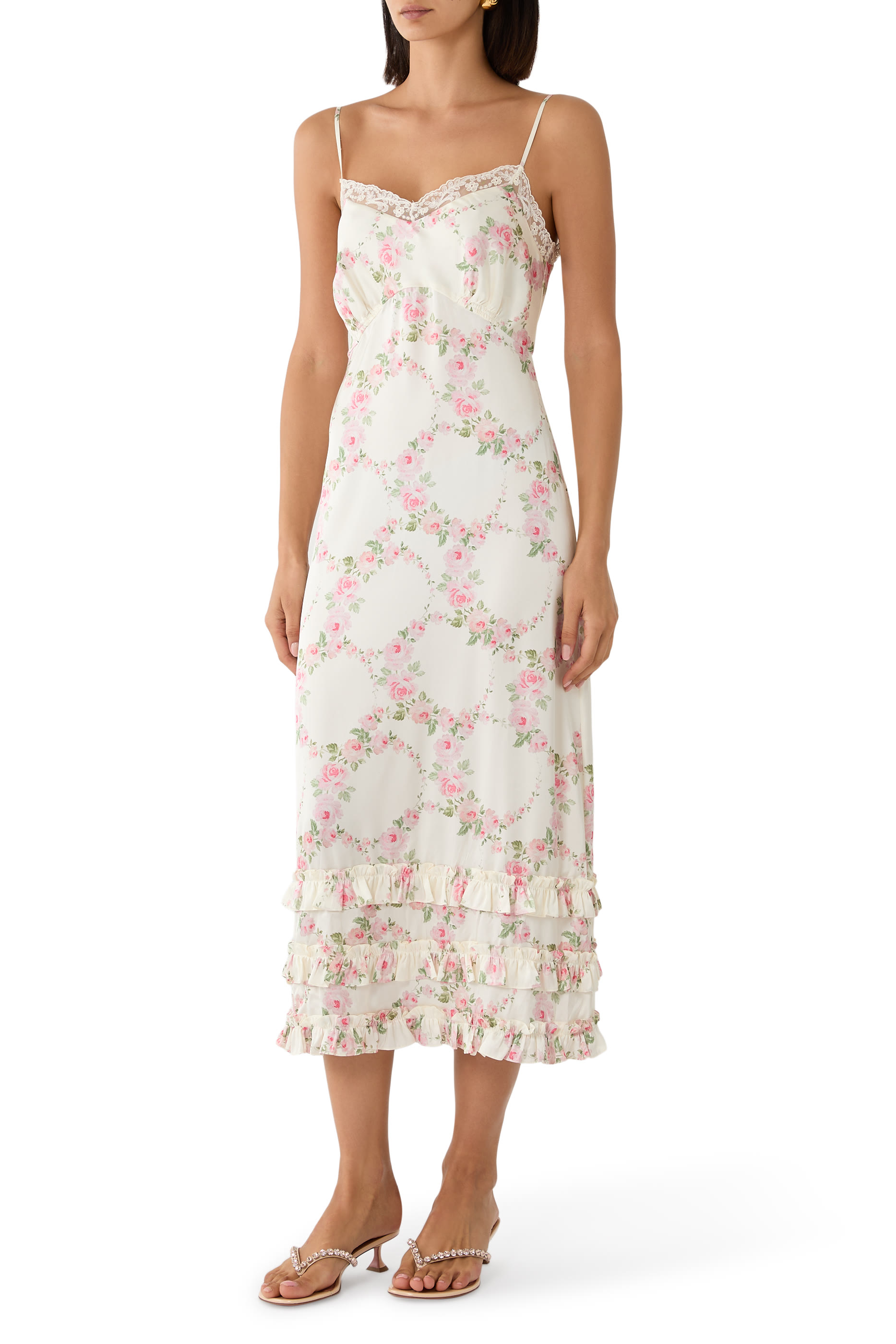 Ruffle Frill Hem Slip Dress
