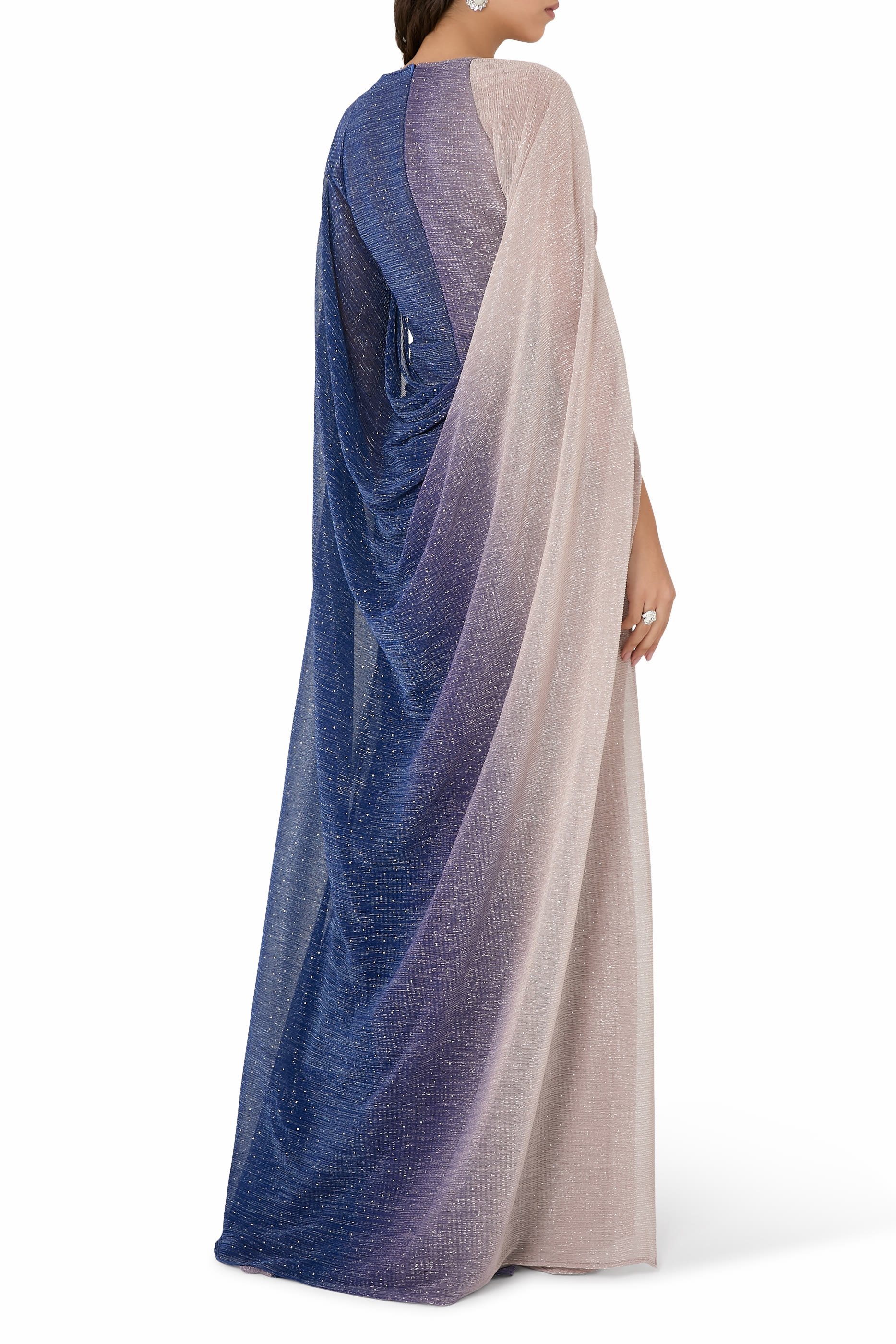 Cape Gown in Metallic Voile
