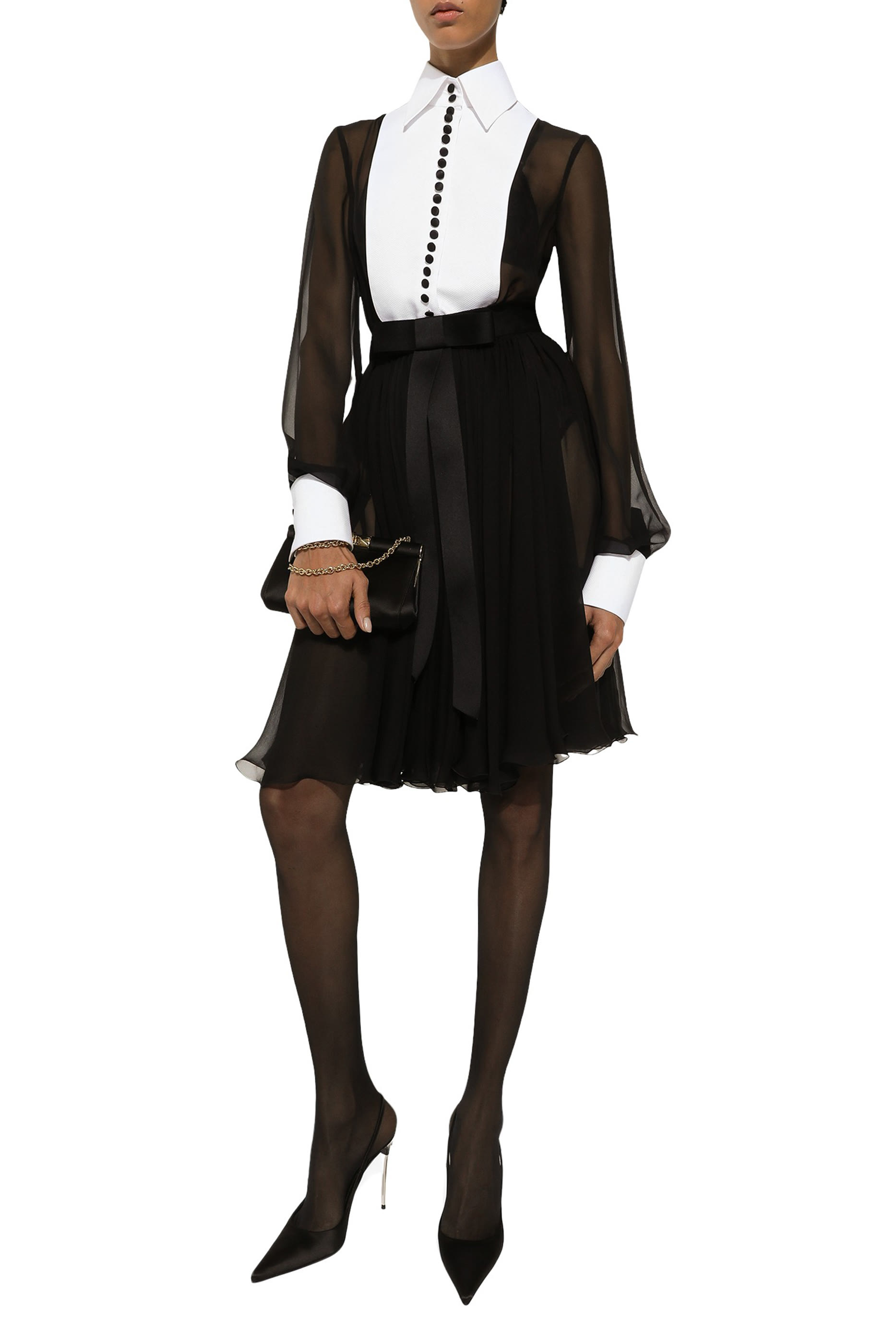 Chiffon Midi Shirt Dress