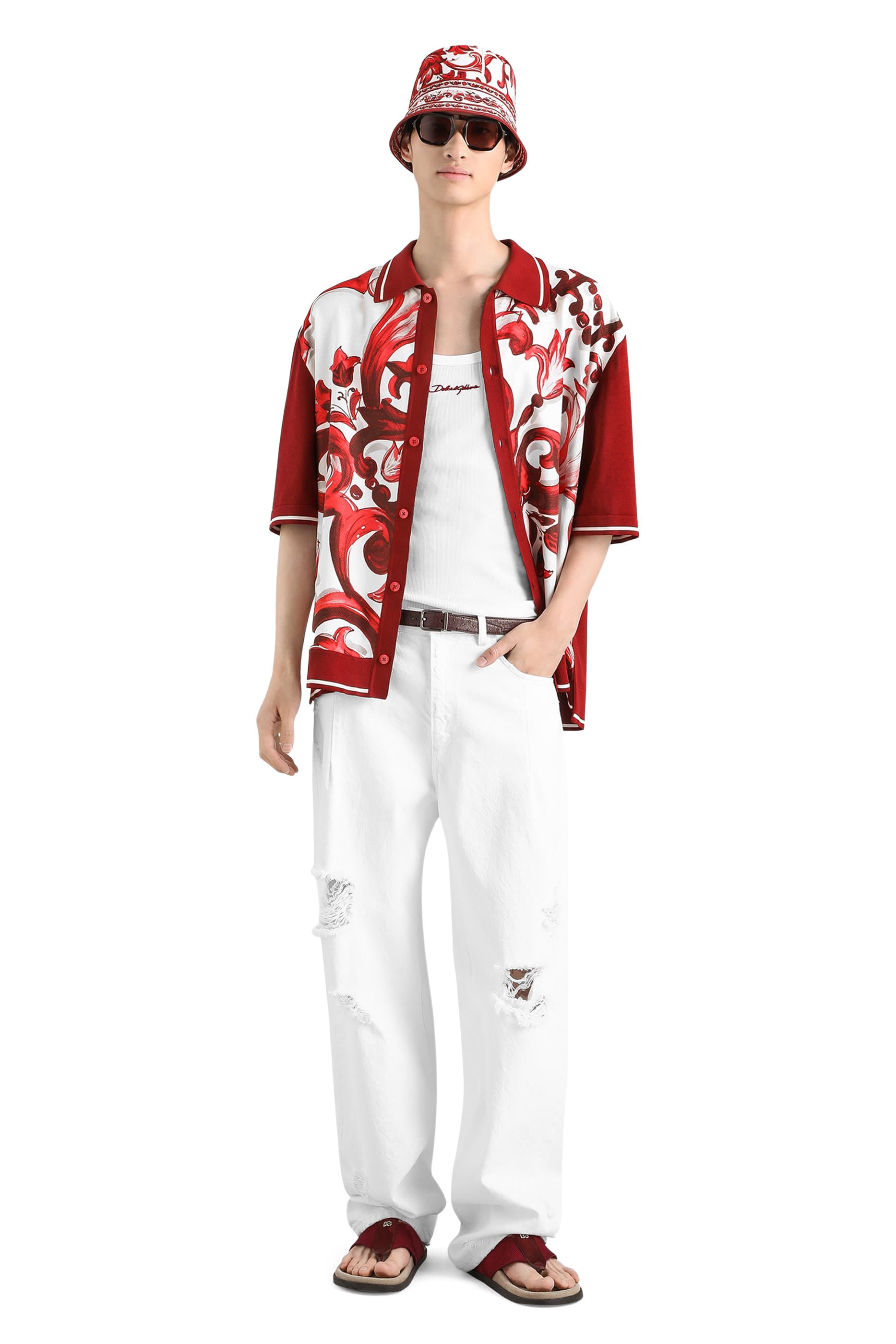 Majolica-Print Silk Twill Shirt