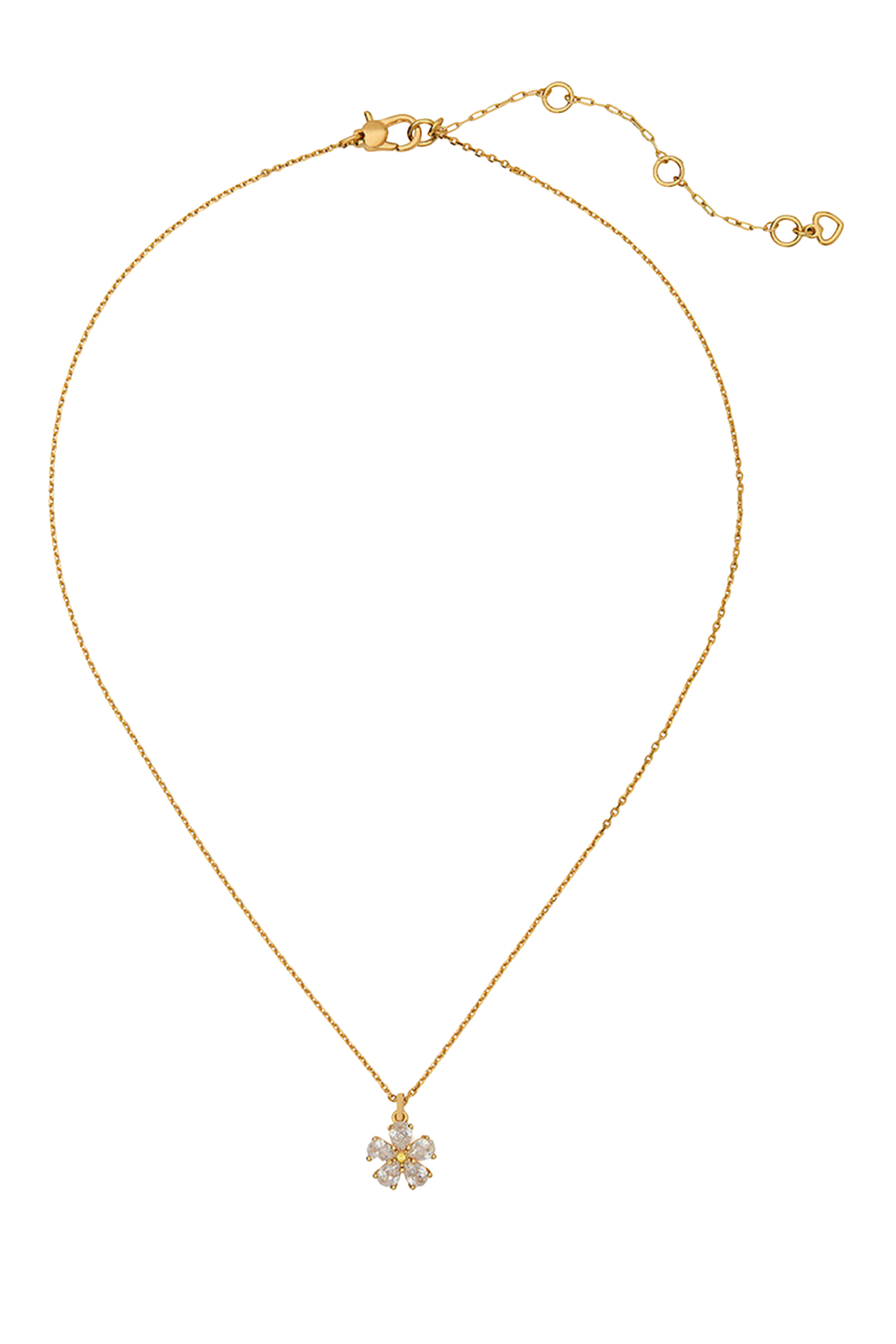 Bursting Blooms Pendant, Brass & Cubic Zirconia, Czech Glass Stone, Resin