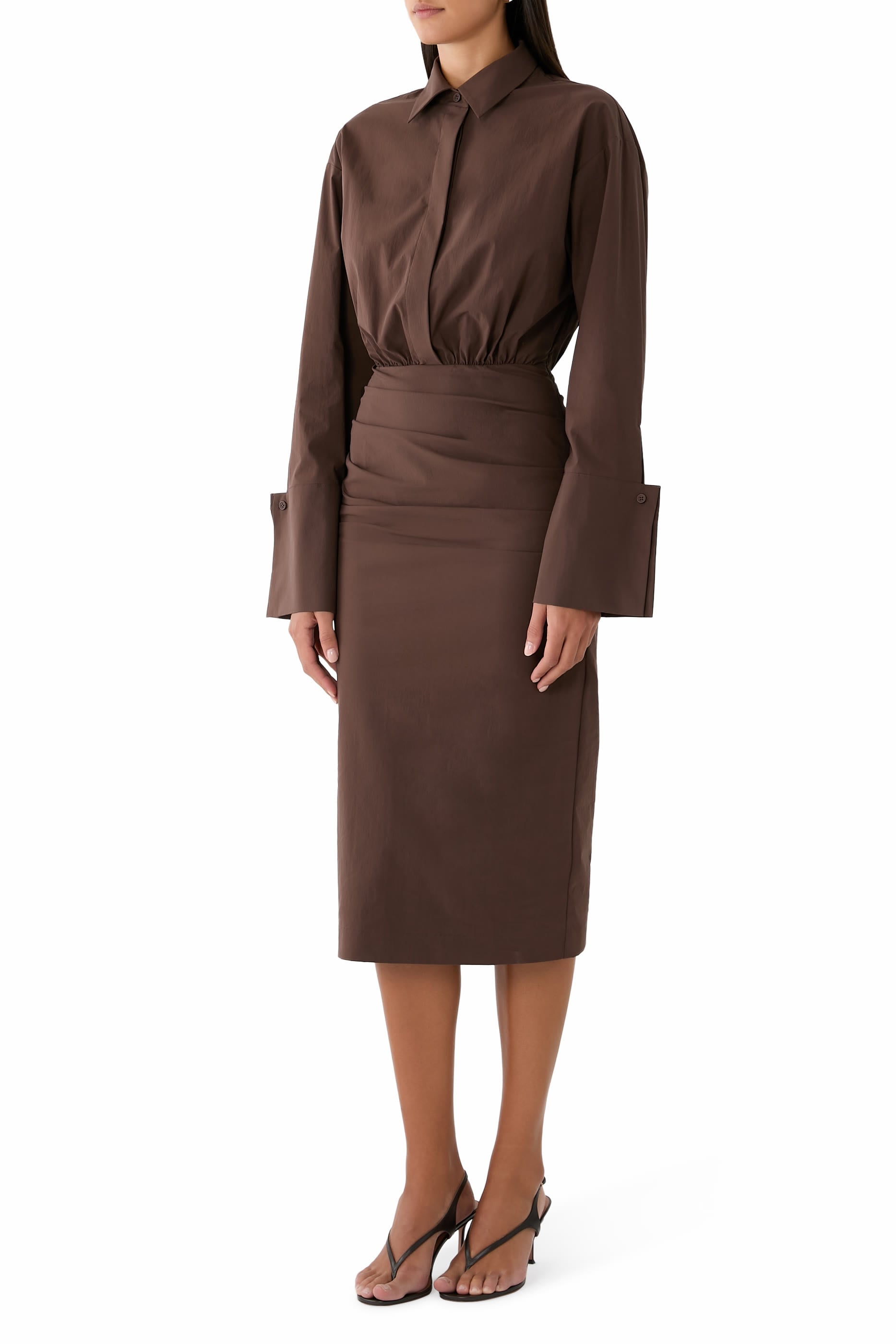Campbell Shirt Fitted Midi Dress
