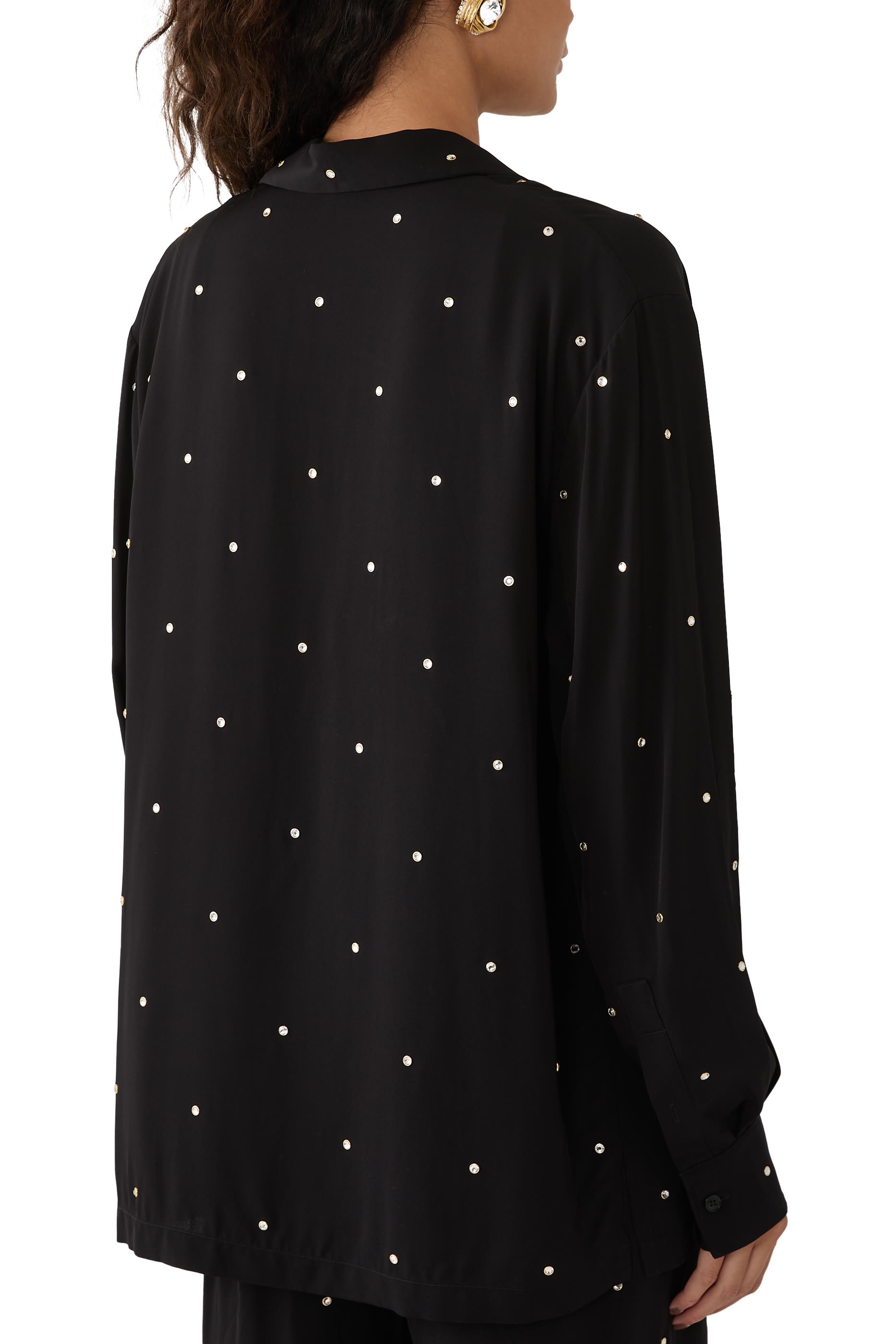 Lead-Free Crystal Oversized Shirt