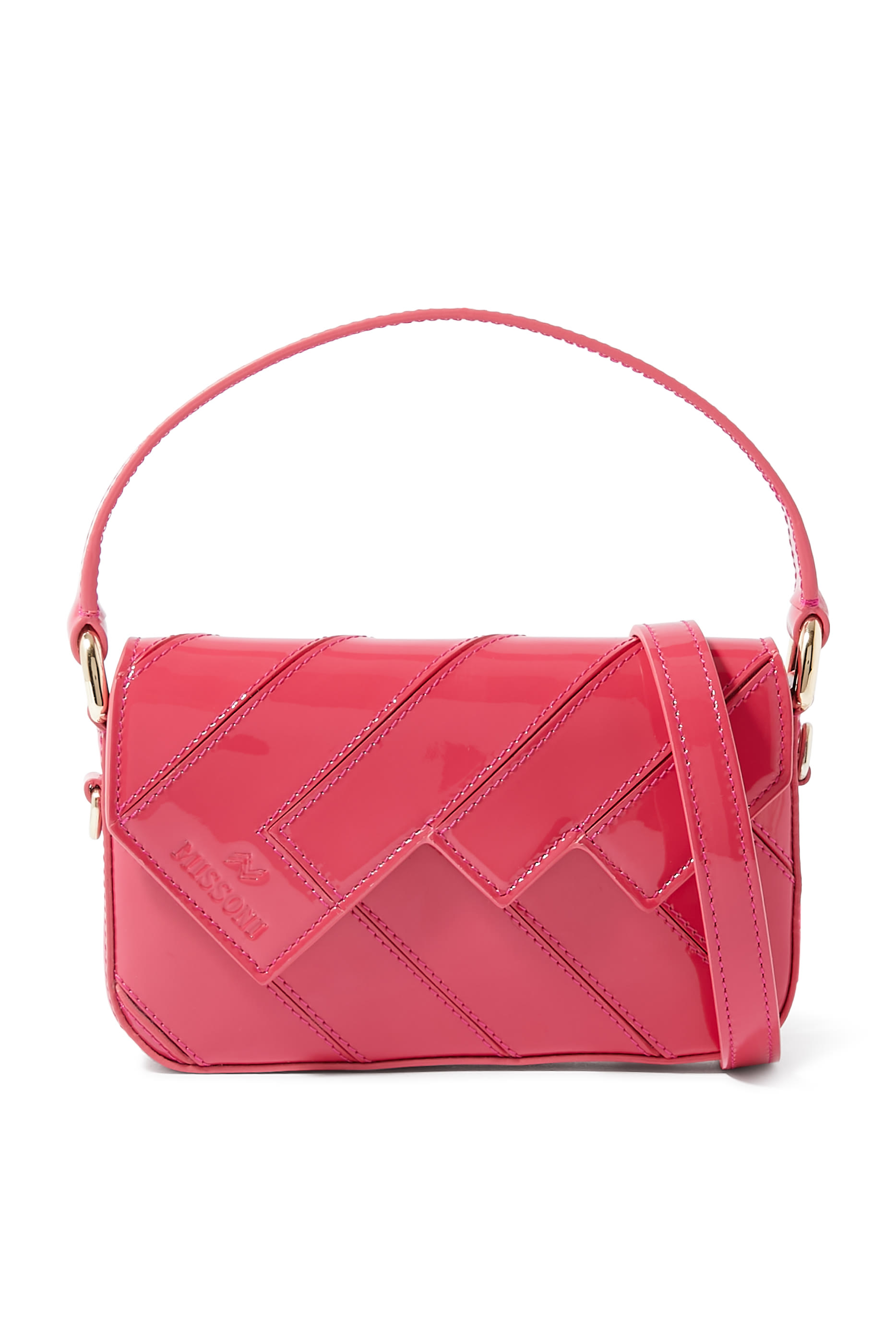 Small Wave Patent Leather Shoulder Bag