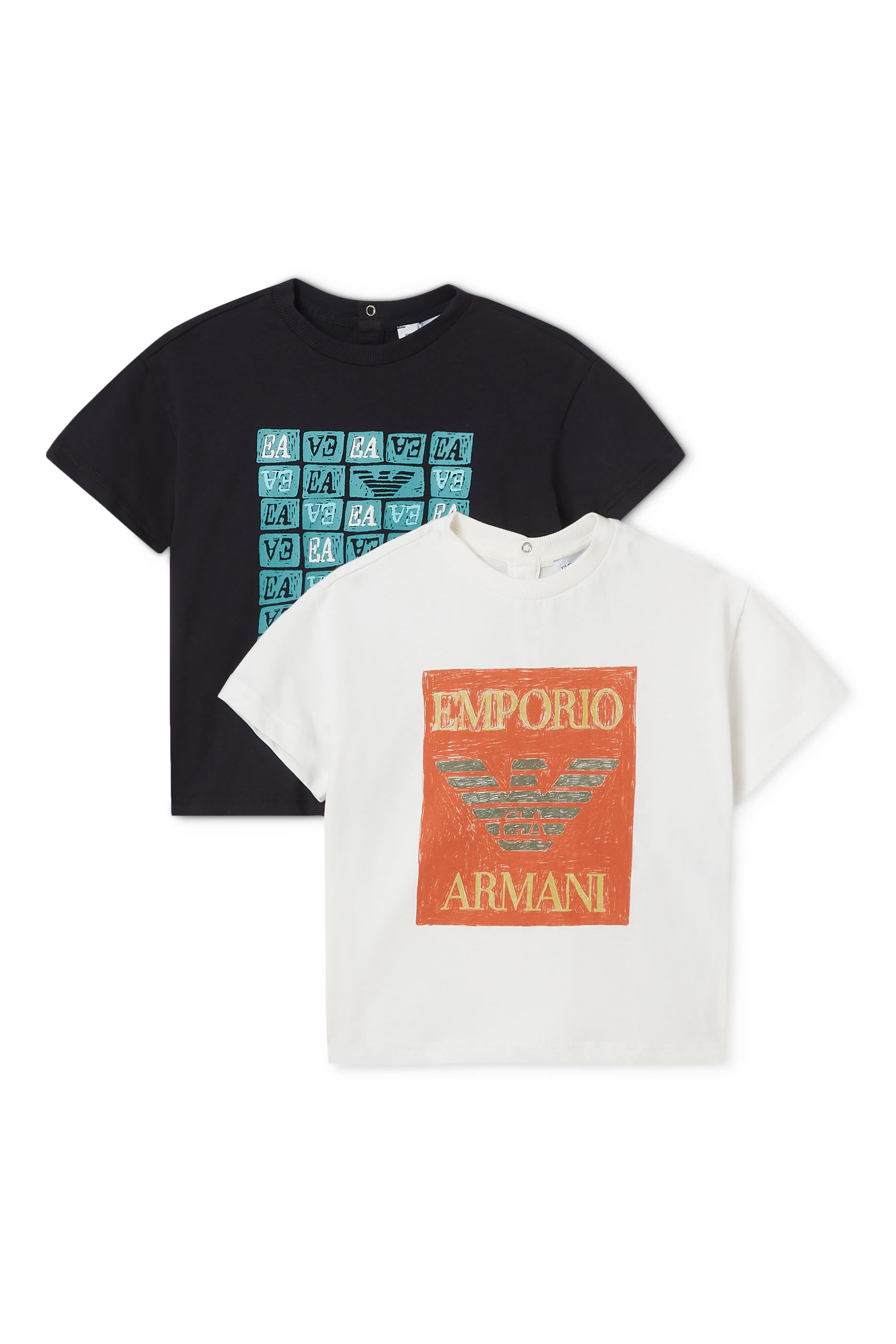 Kids Logo Print T-Shirt, Pack of 2