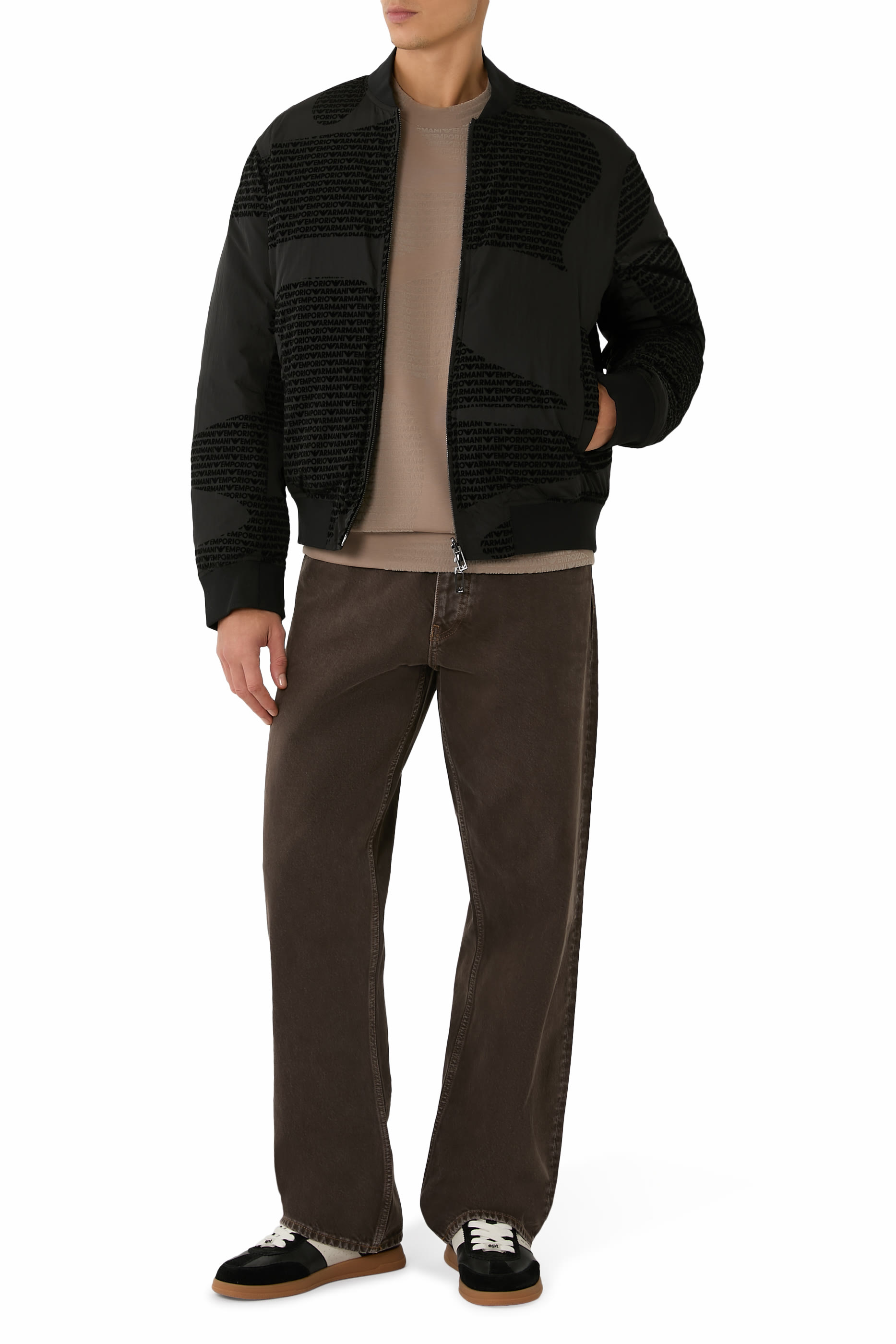 Logo Embroidered Nylon Bomber