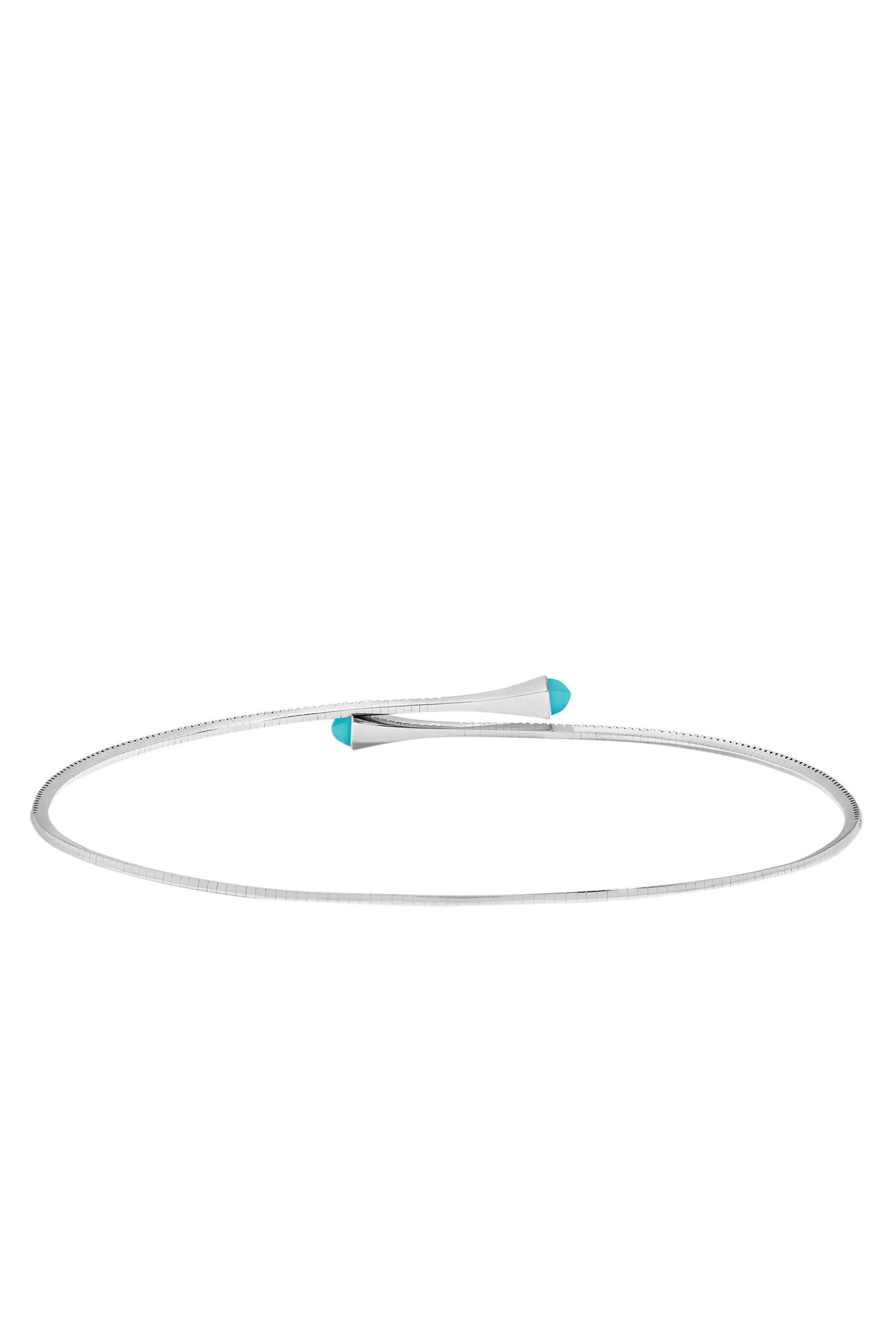 Cleo Slim Choker, 18k White Gold, Turquoise & Diamond