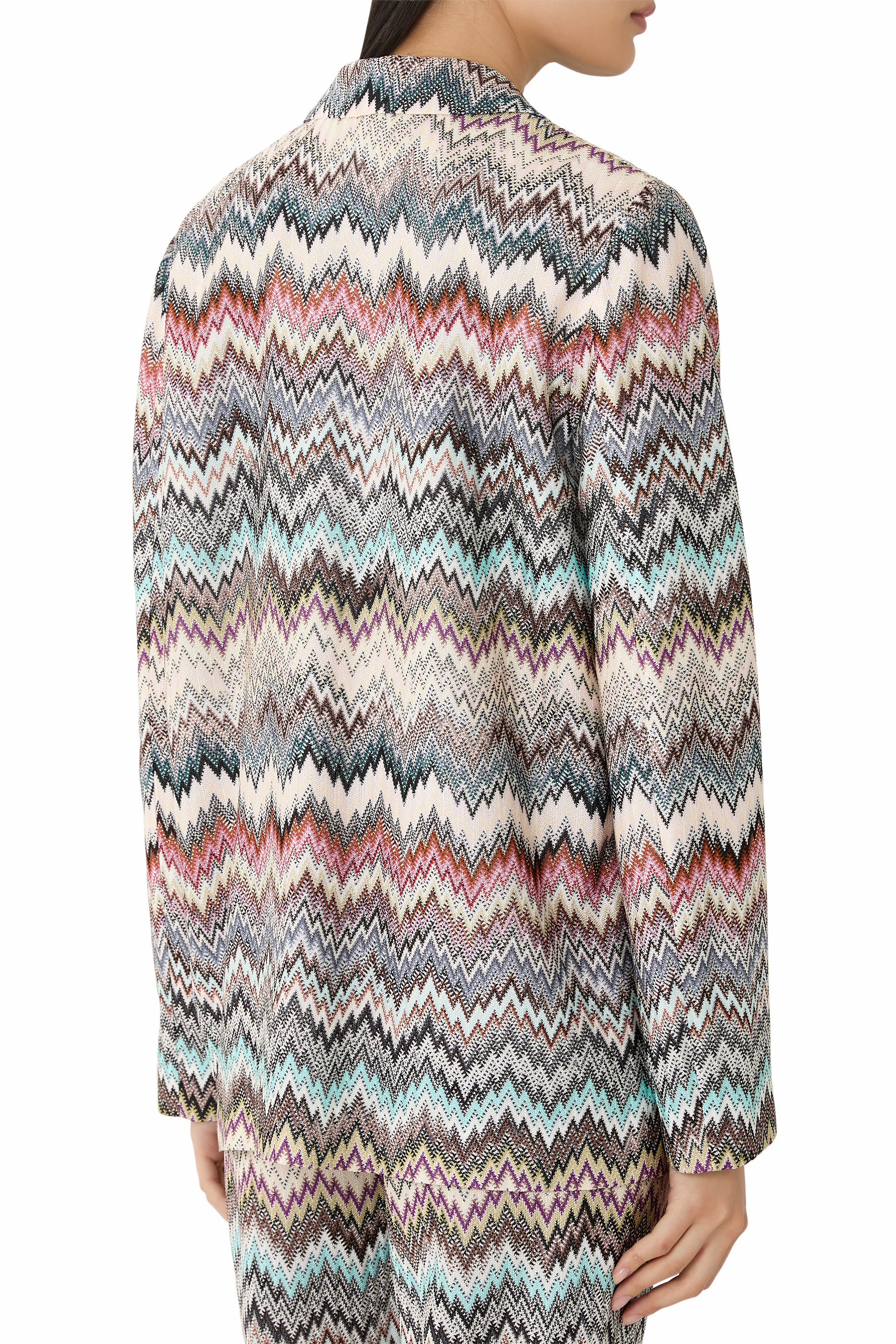 Single-Breasted Blazer with Snake Pattern