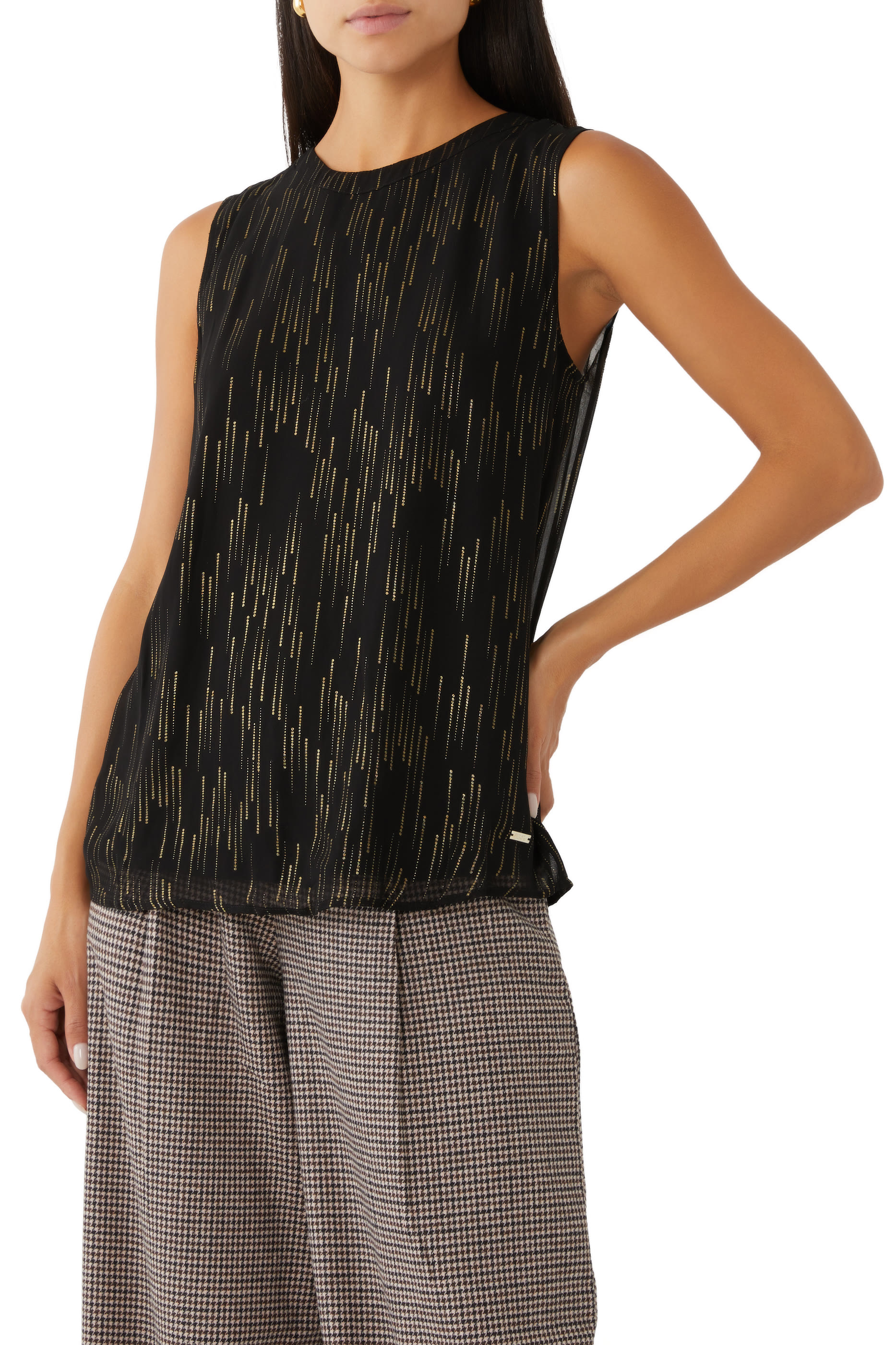 Voile Top with Lurex Details