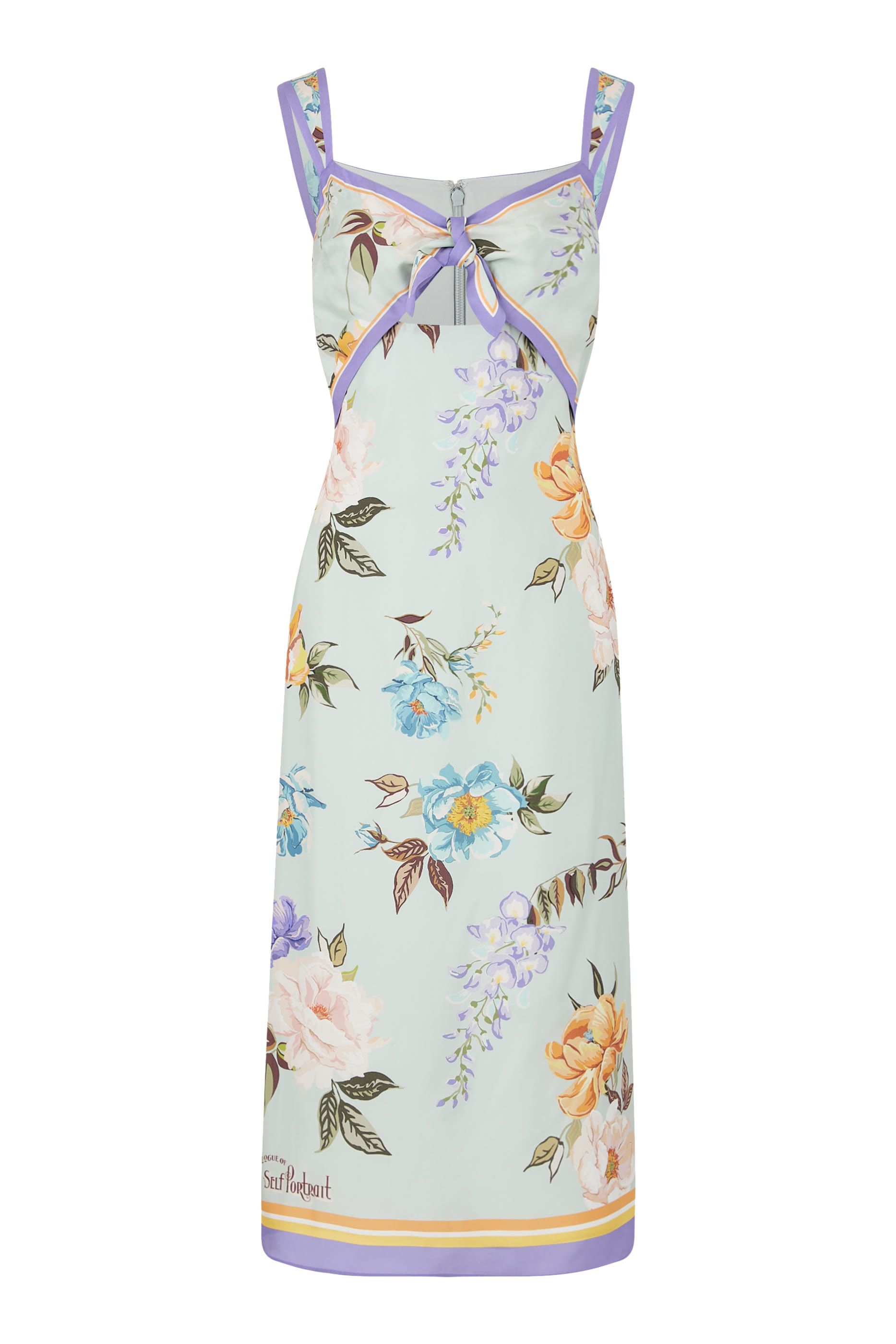 Floral Silk Twill Midi Dress