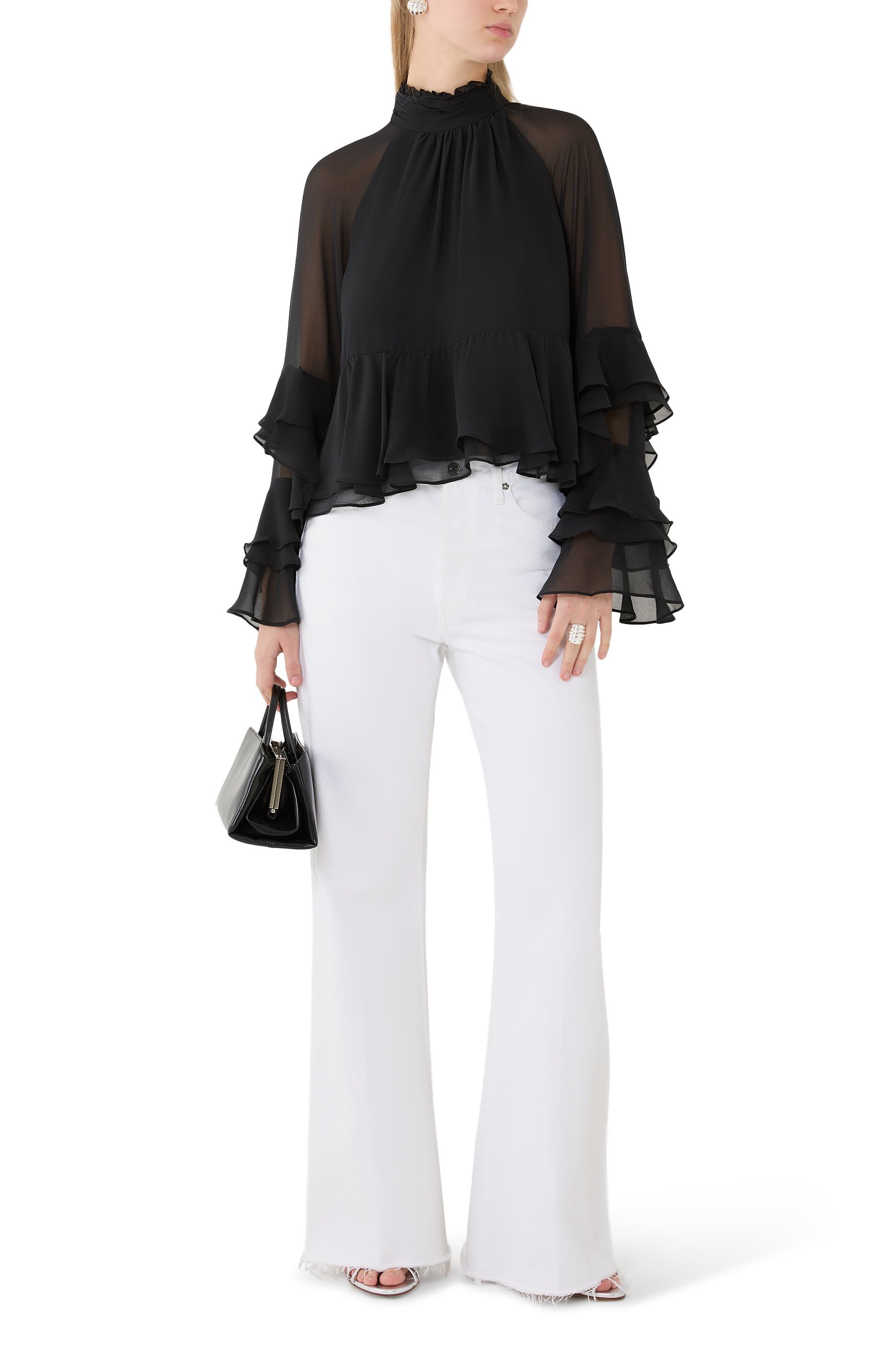 Skylah Ruffled Bell Sleeves Top