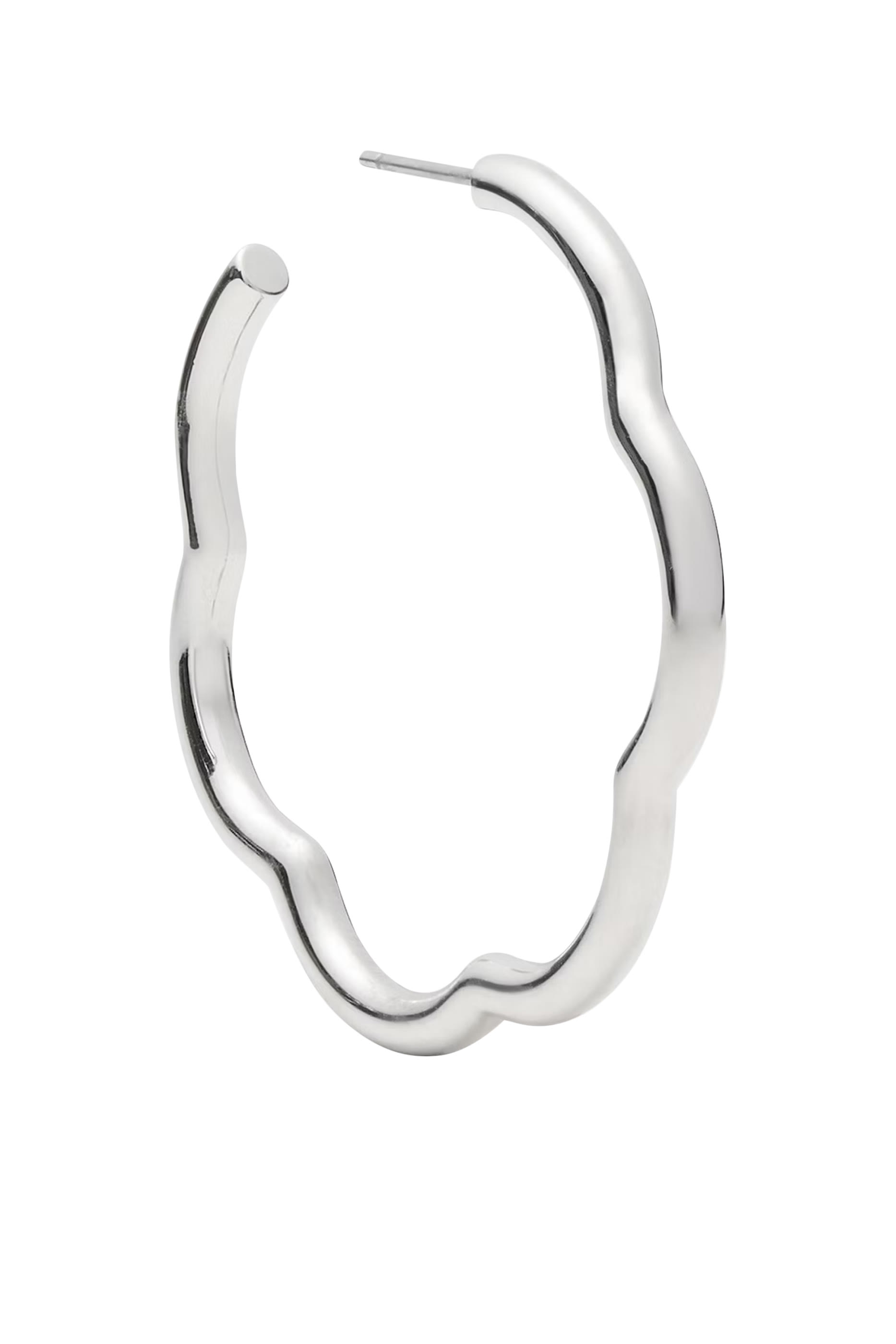 Wave Hoops Earrings, Stainless Steel