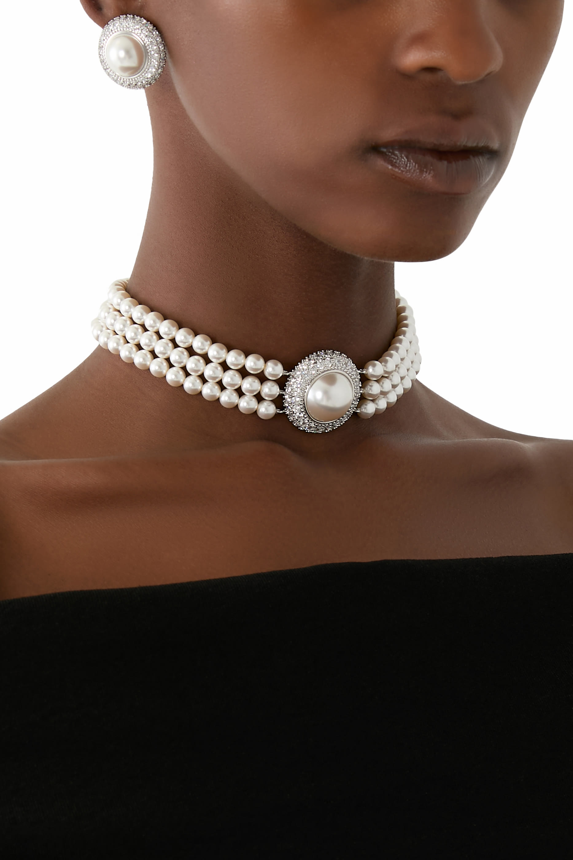 Small Crystal Pearl Choker