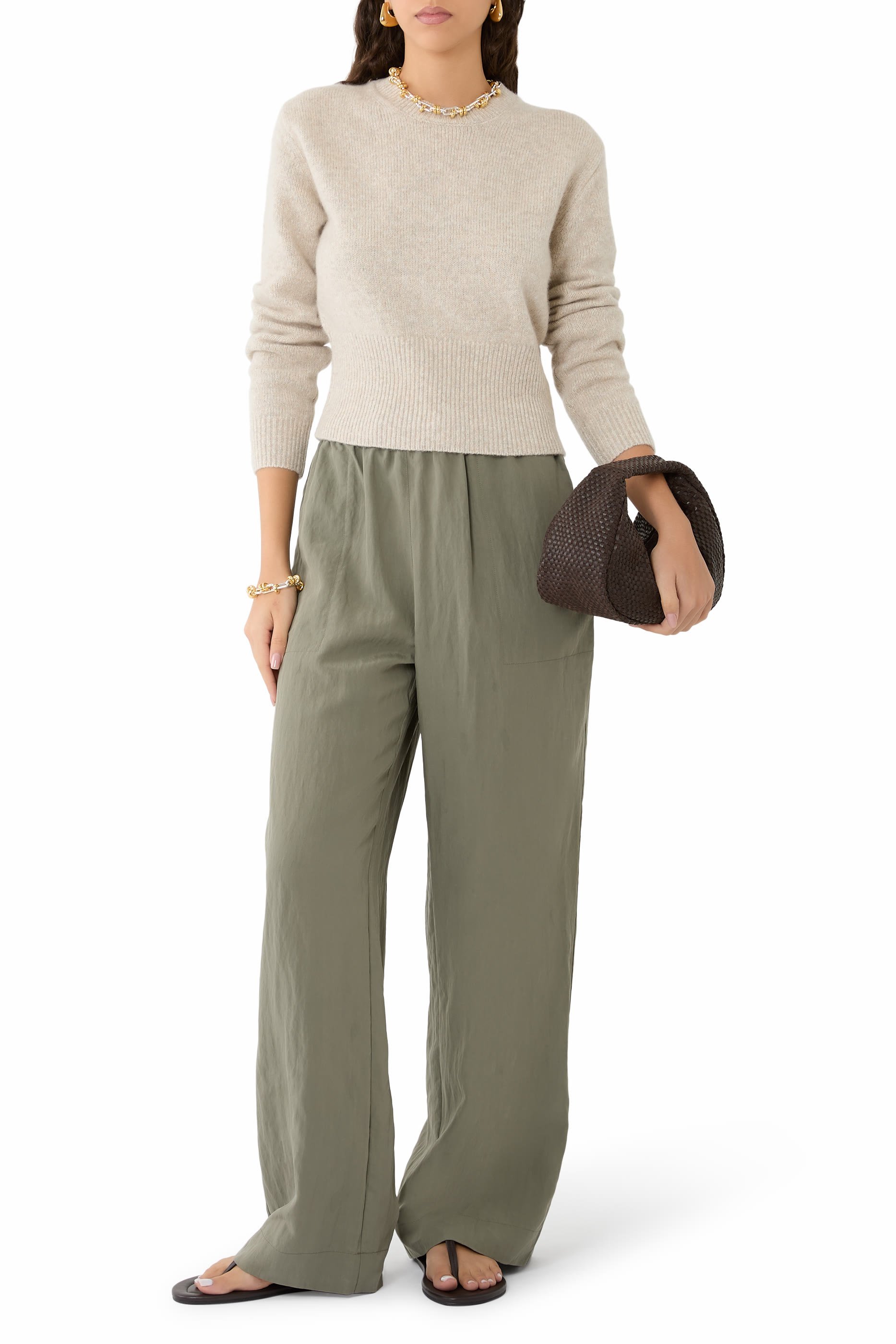 Mid-Rise Utility Drawstring Pants