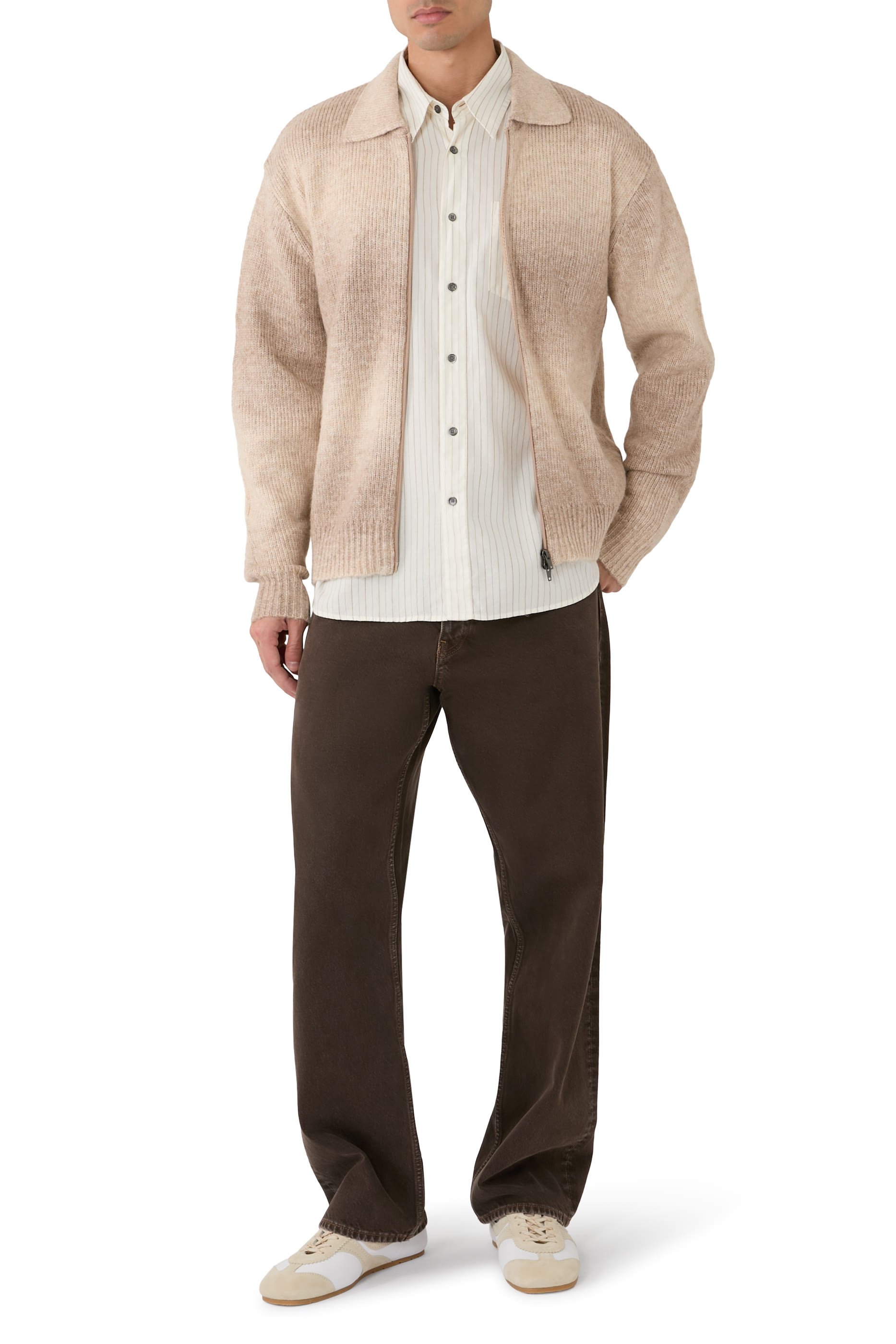 Gannon Gradient Zipper Cardigan 