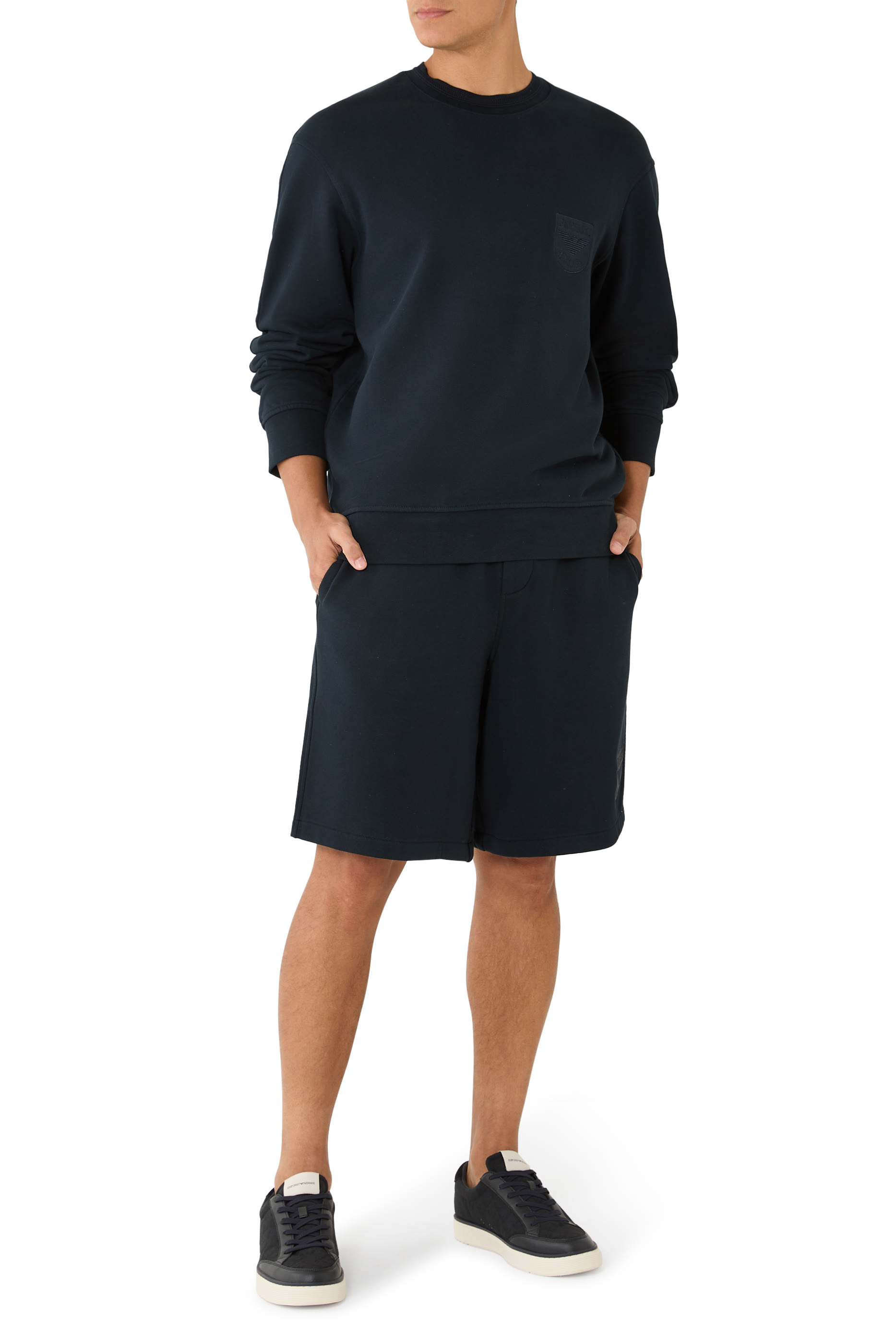 Shield Embroidery French Terry Jersey Sweatshirt