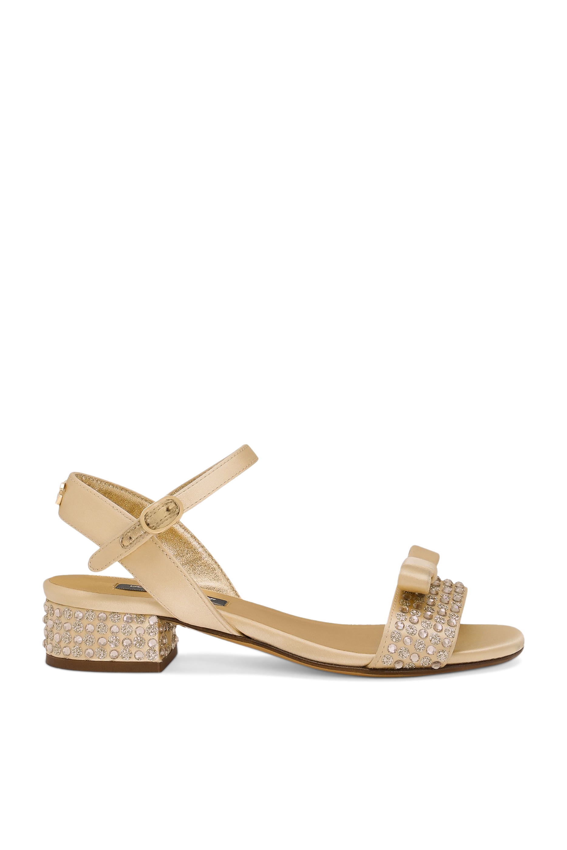 Dolce & Gabbana Kids Rhinestone Embellished Satin Sandals