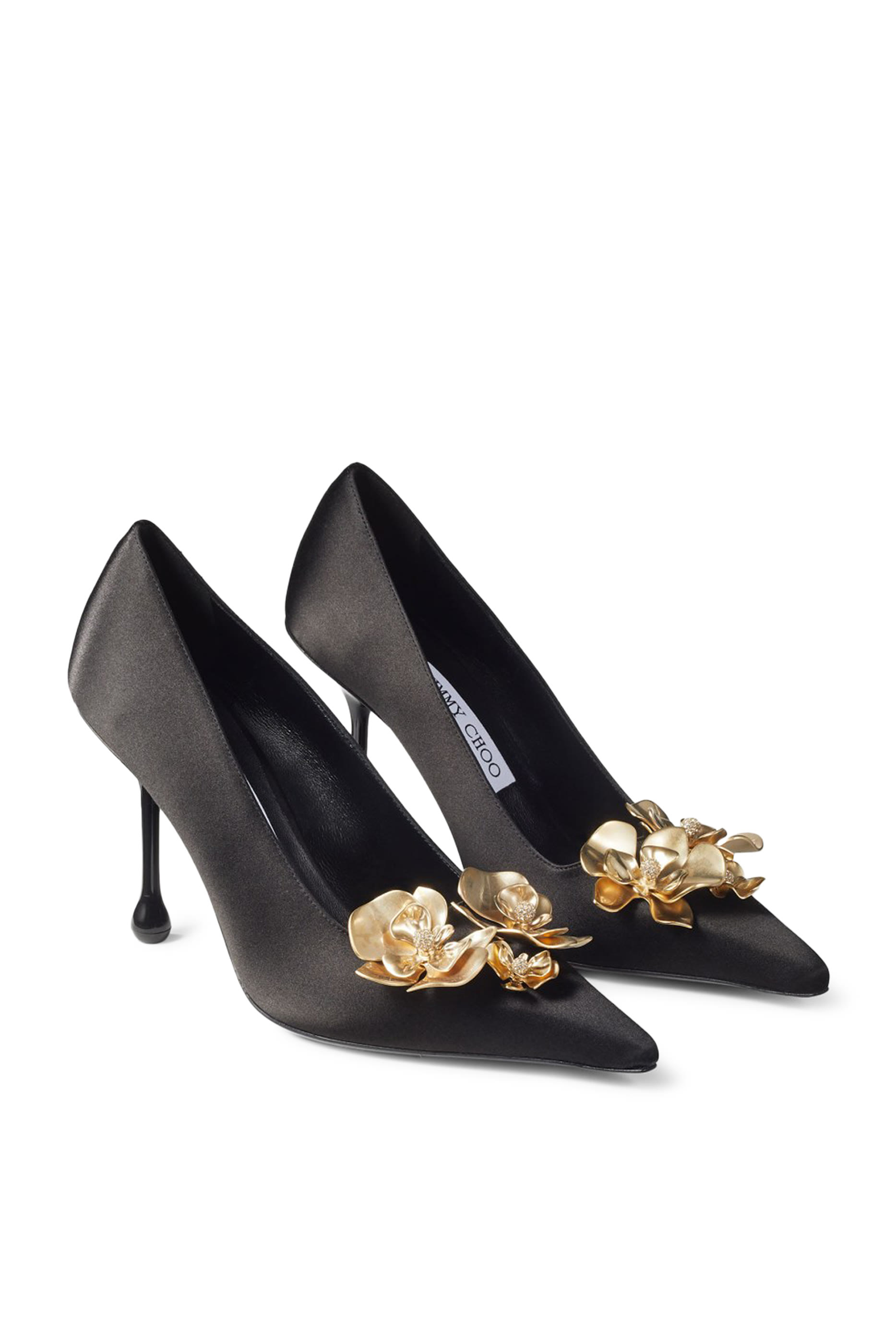 Ixia Satin 95 Pumps with Flowers