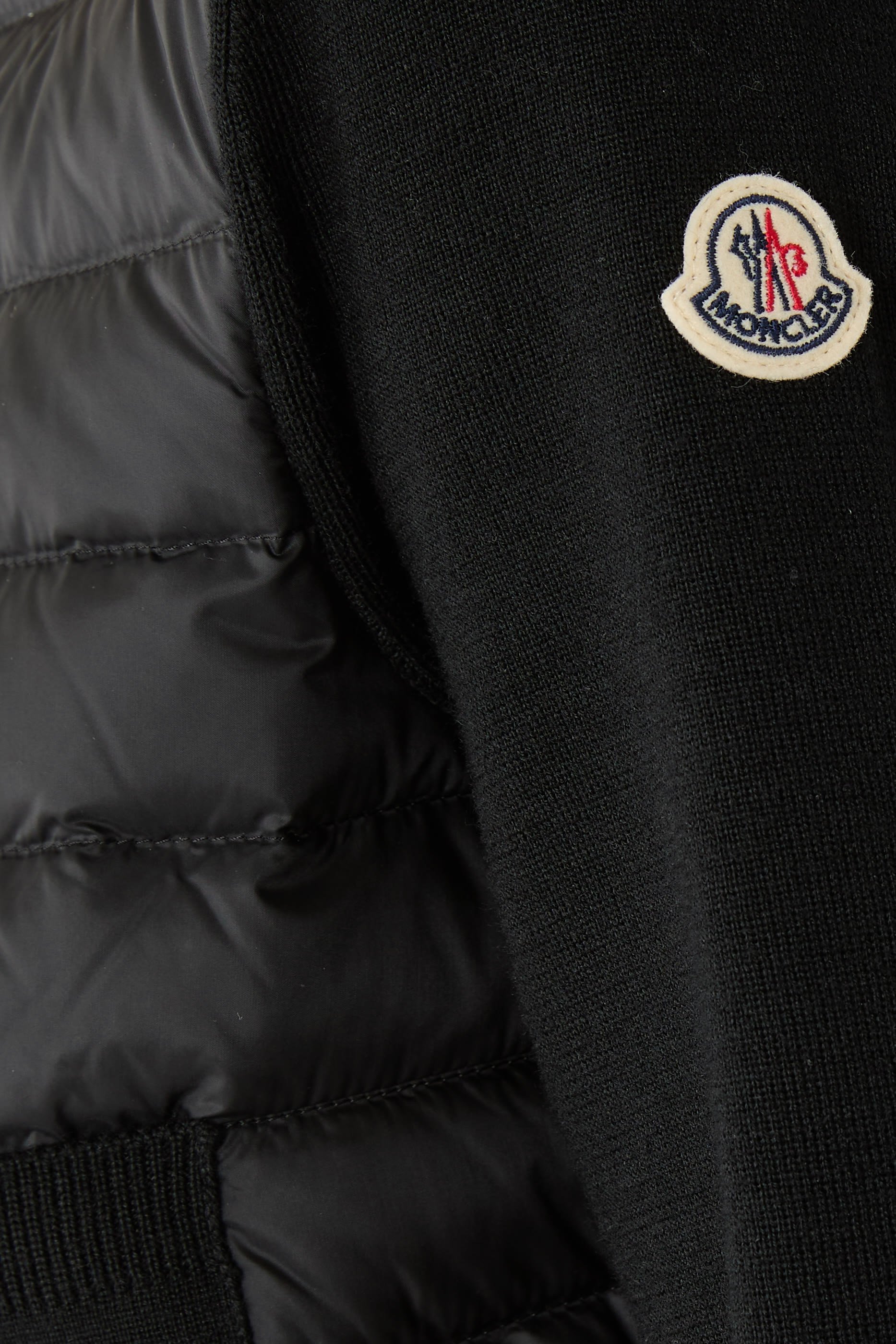 Padded Wool Zip-Up Cardigan