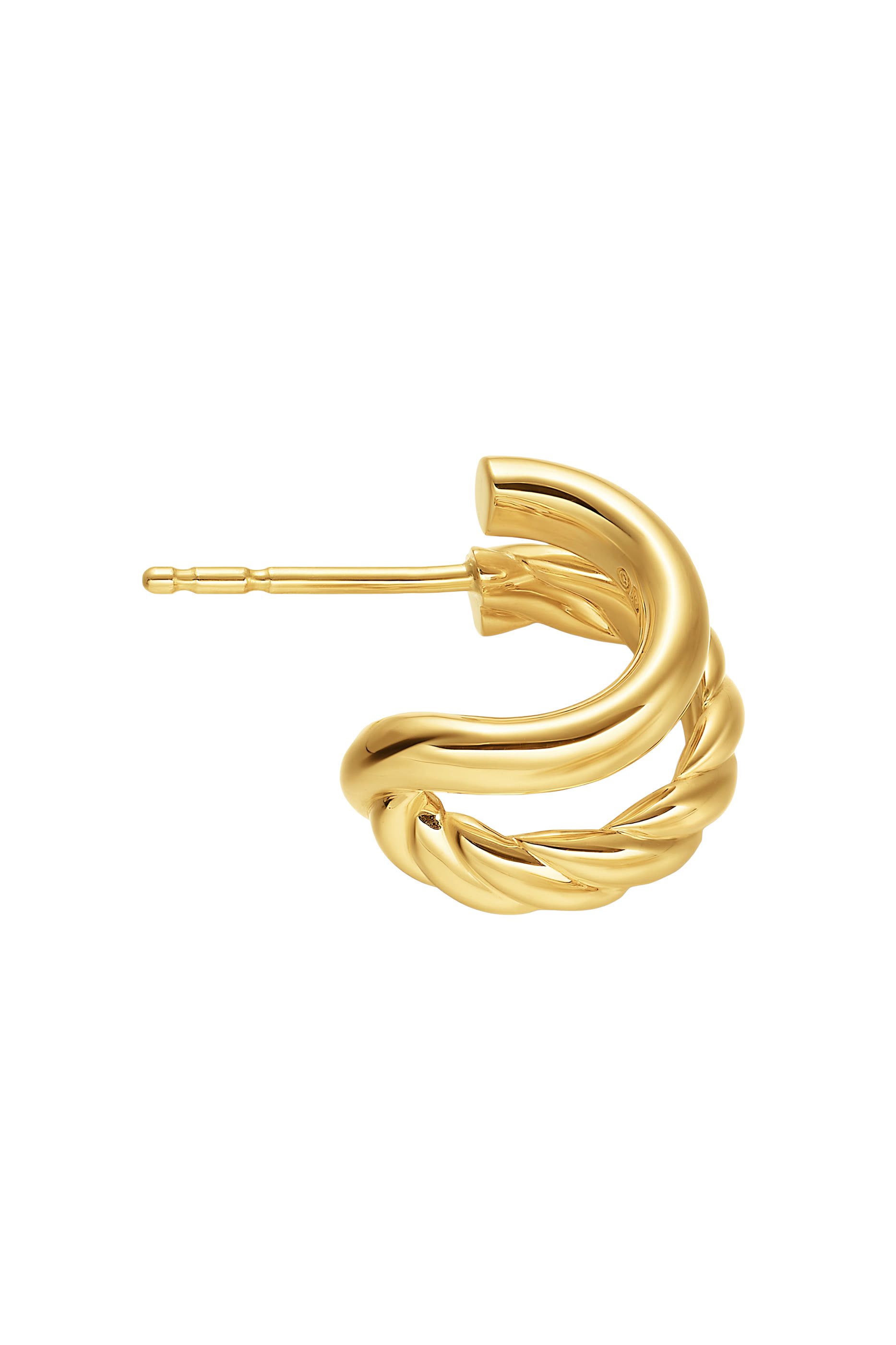 DY Mercer&reg; Double Hoop Huggie Earrings, 18K Yellow Gold