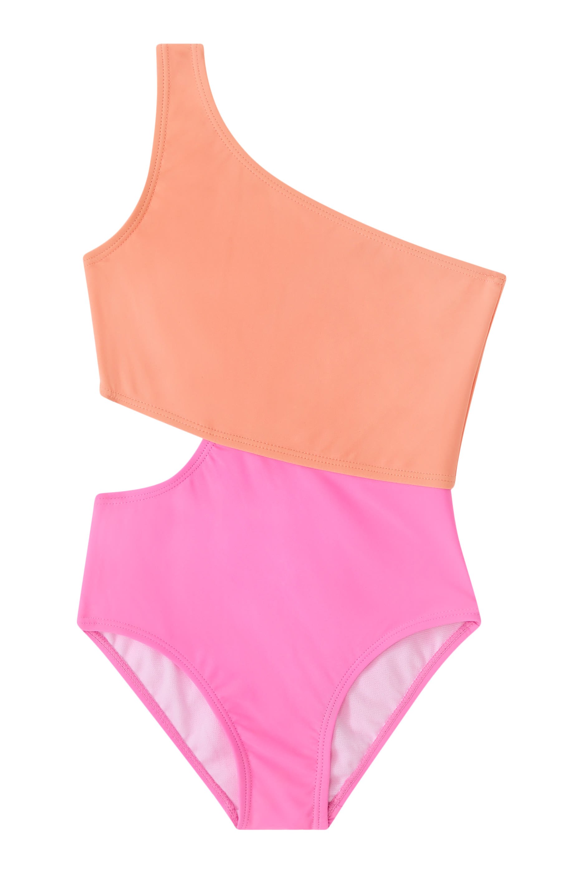 Kids Candy Colorblock One Shoulder Swimsuit