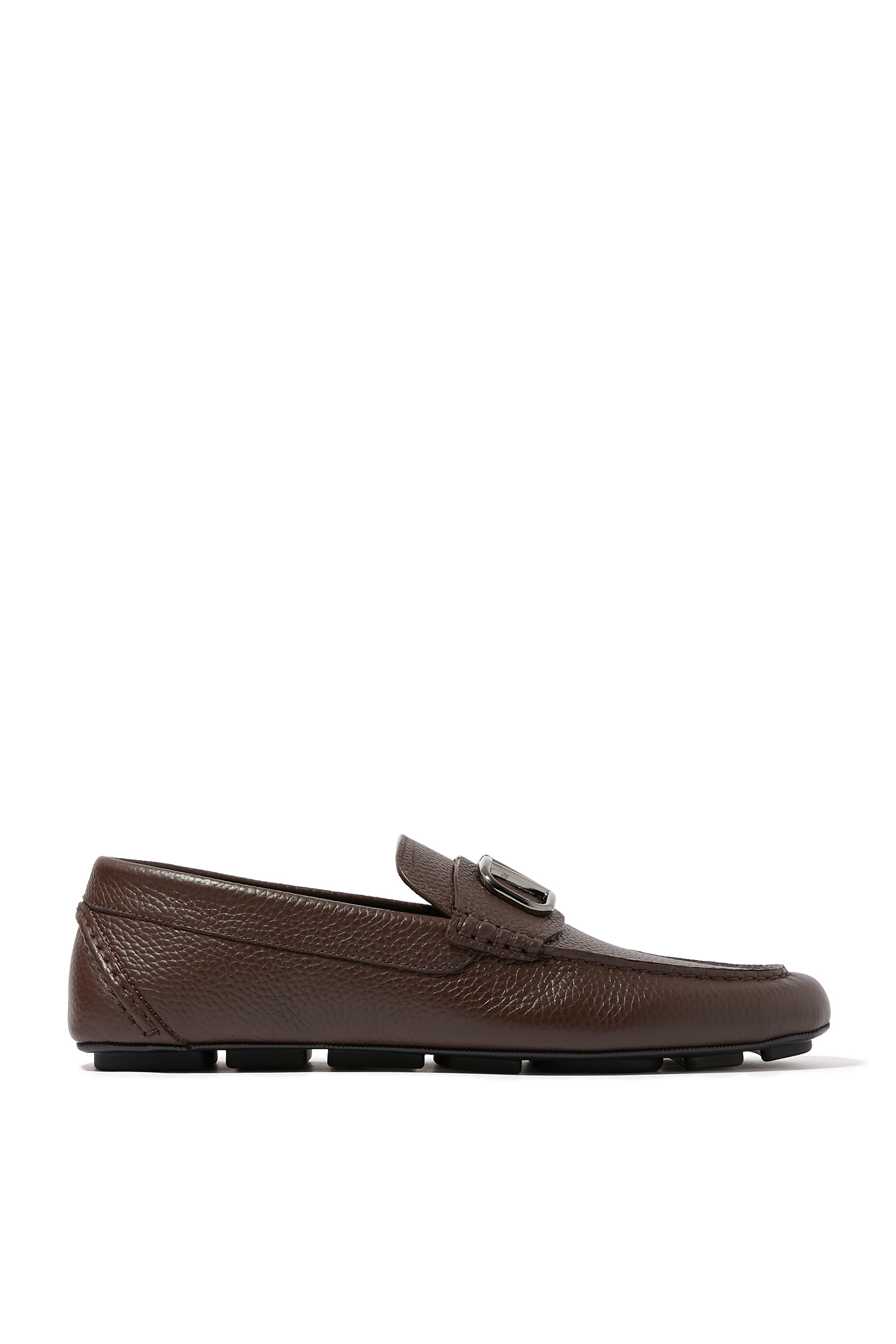 Vlogo Signature Calfskin Leather Driver Shoes