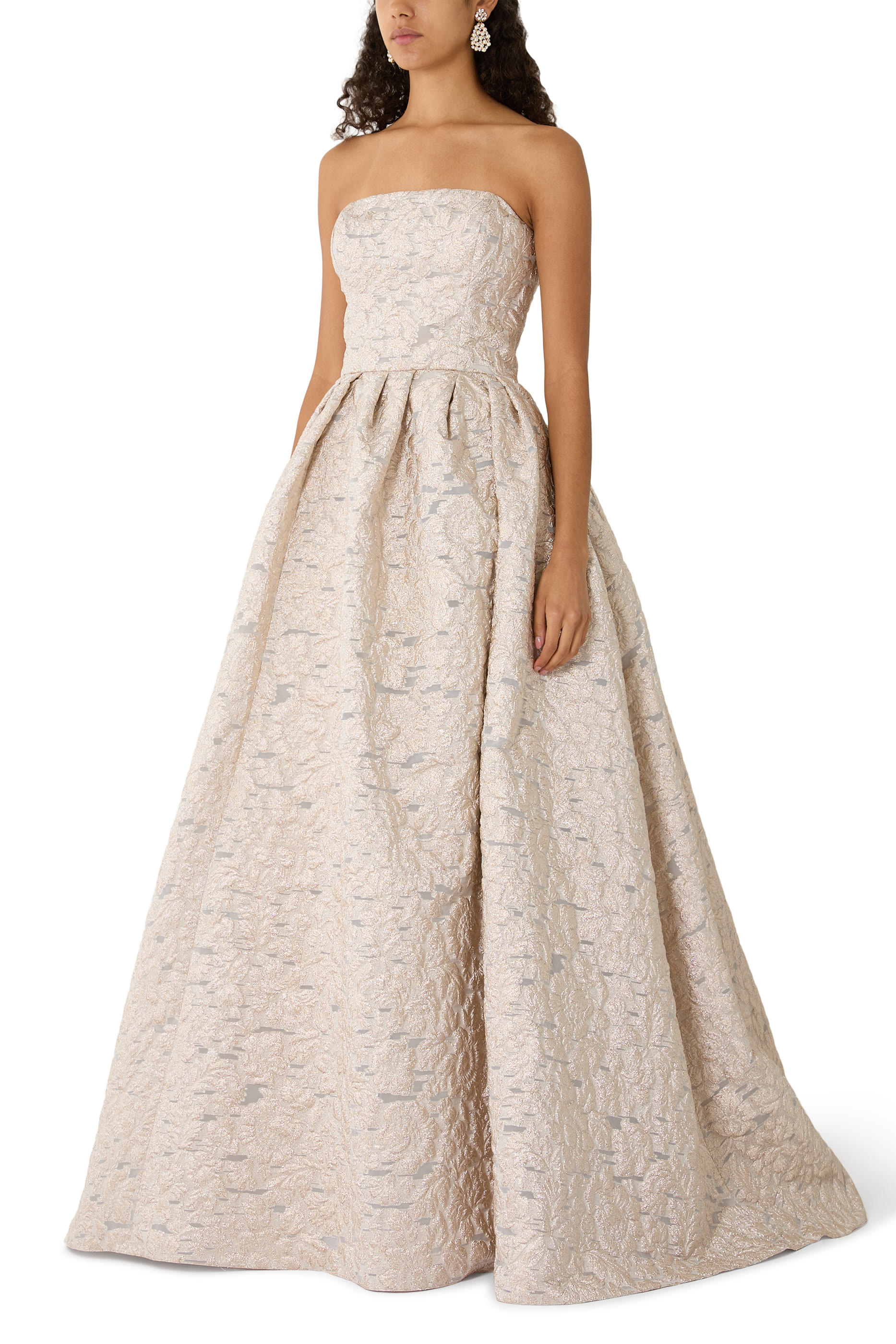 Strapless Fil Coupé Gown