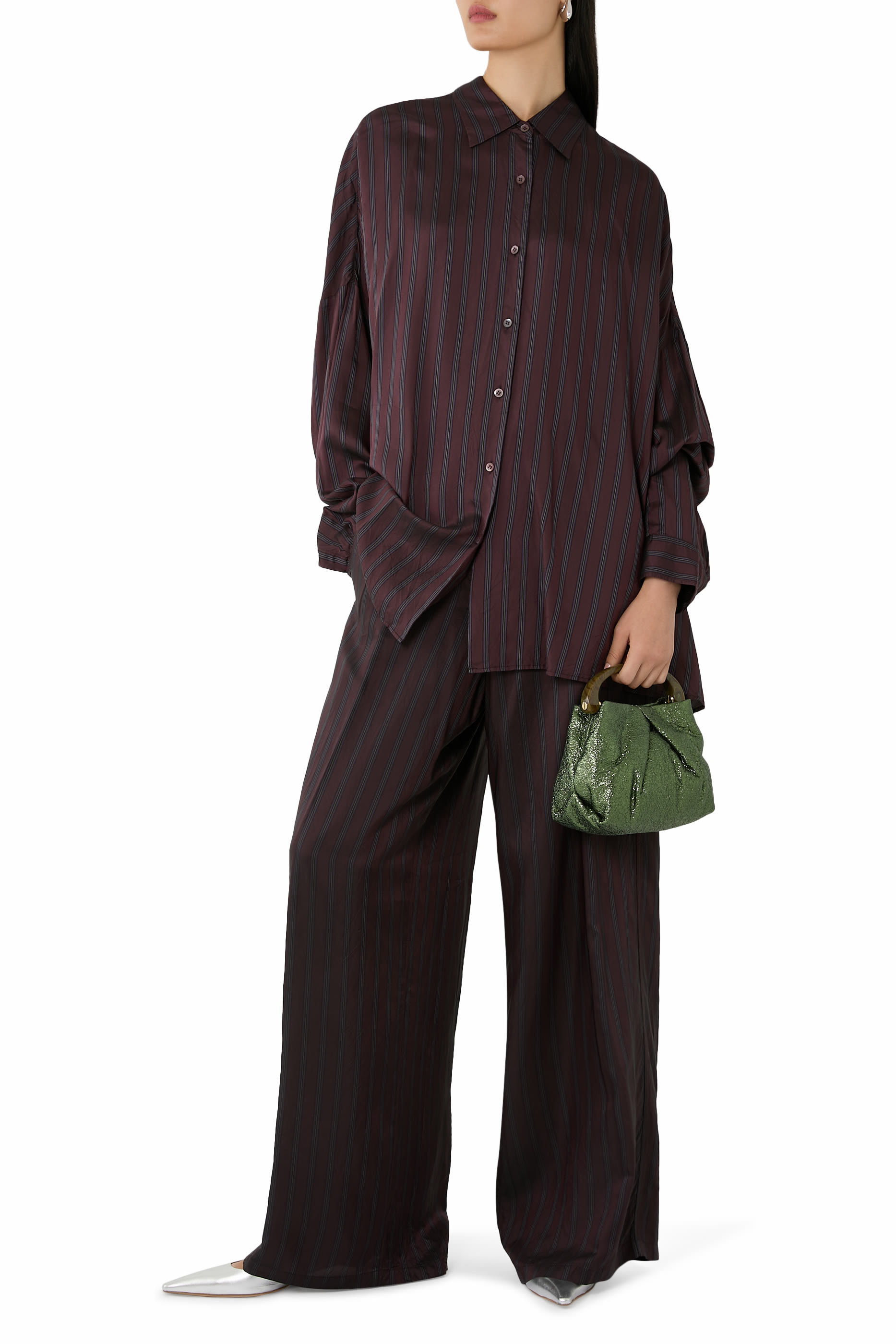 Metallic Top Handle Bag 