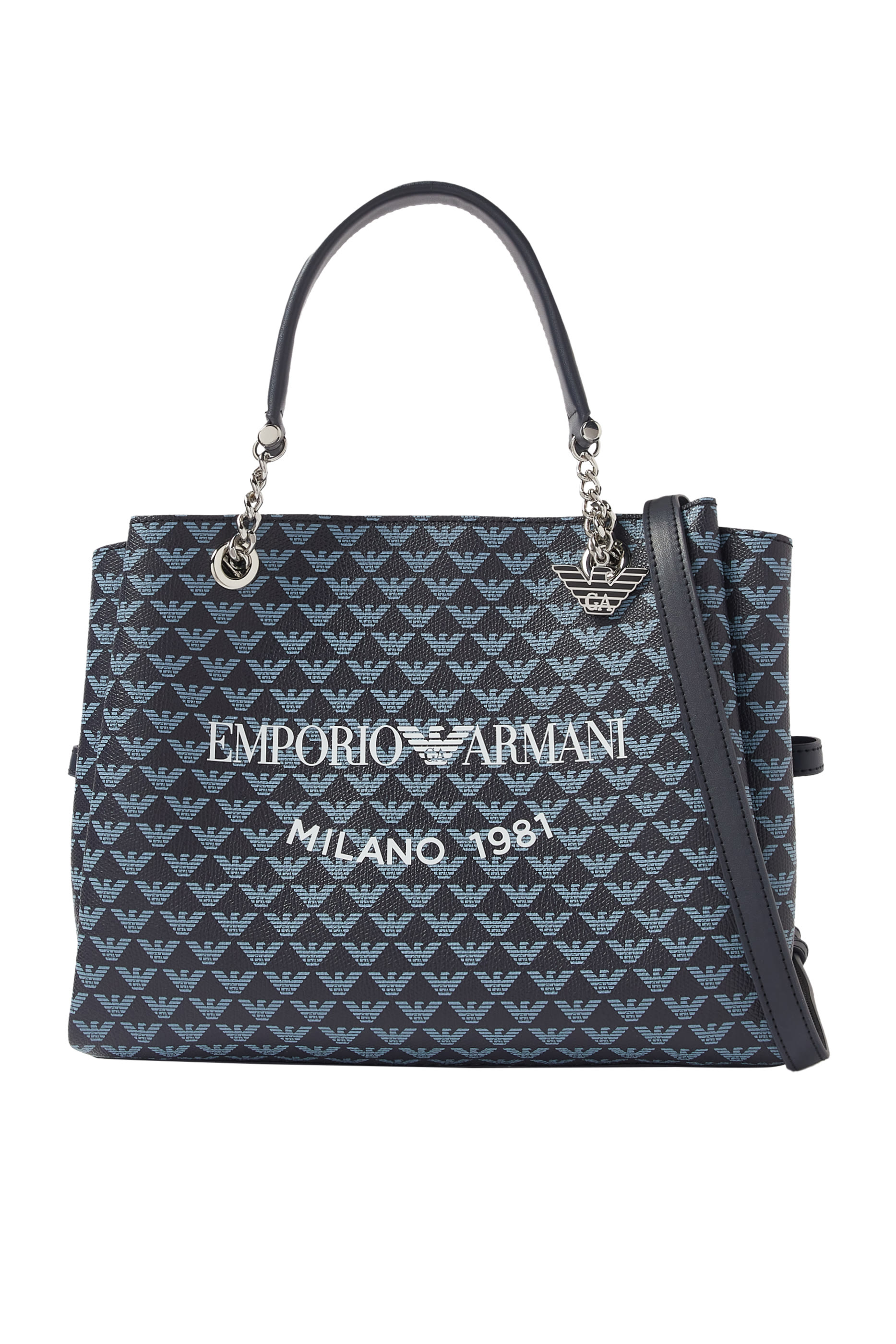 All-Over Eagle Shopper Bag With Eagle Charm