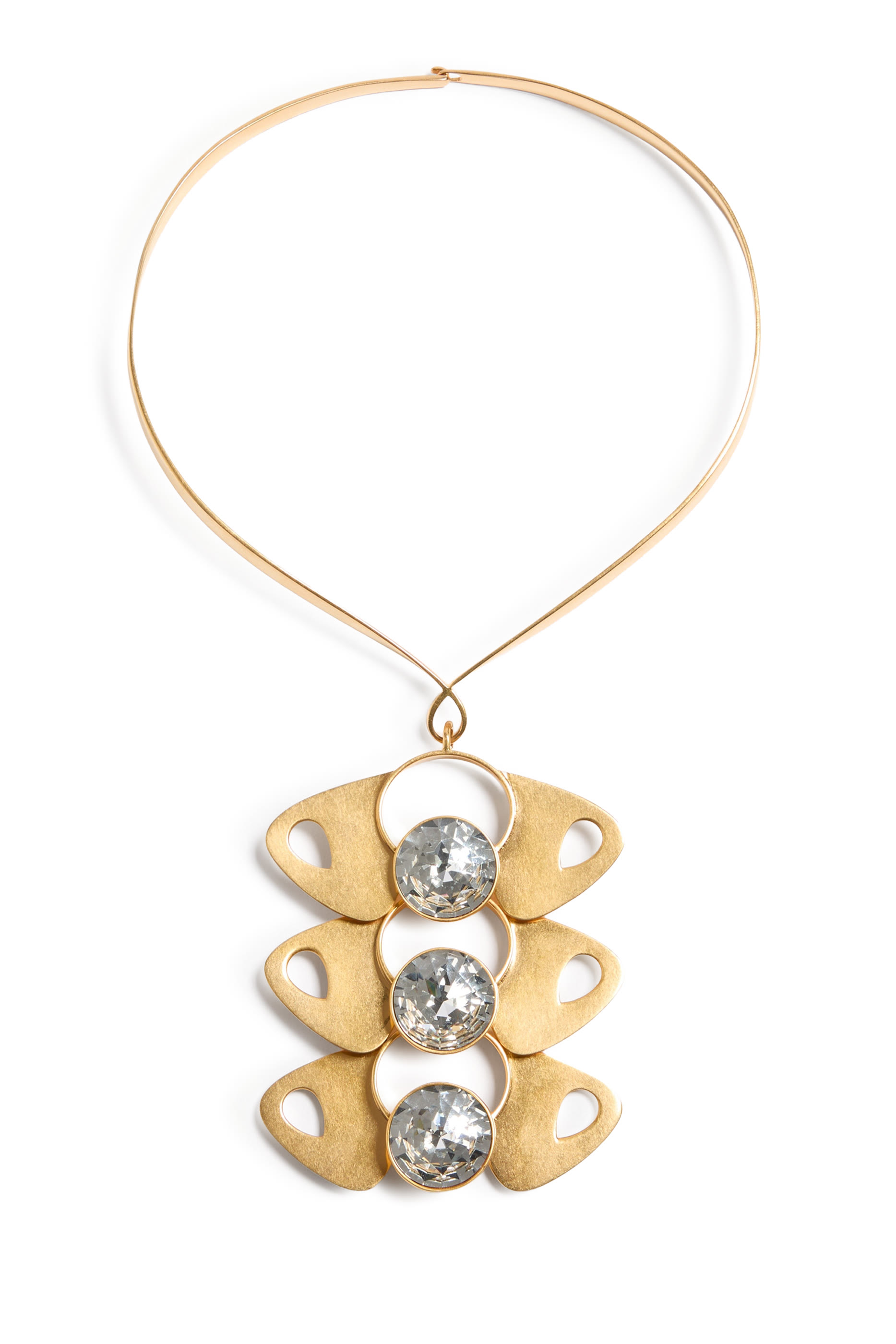 Pages Necklace in Metal and Crystals 