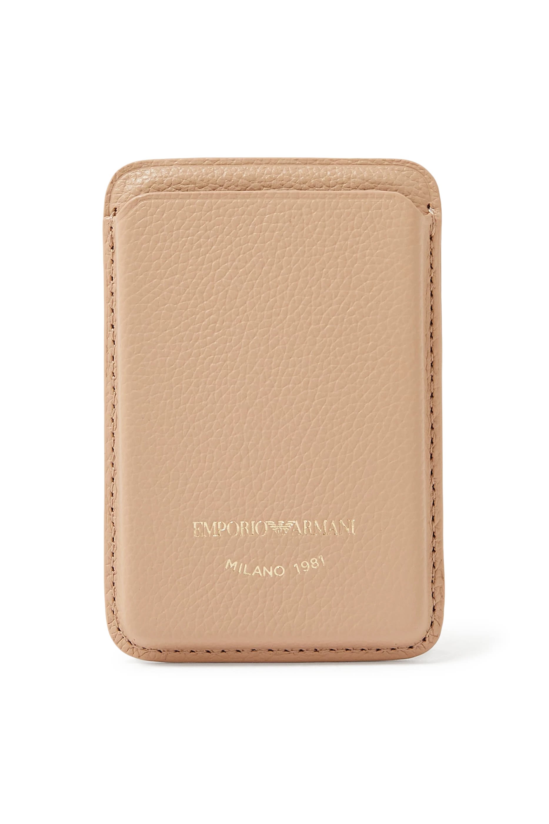 Grained Leather Phone & Card Holder