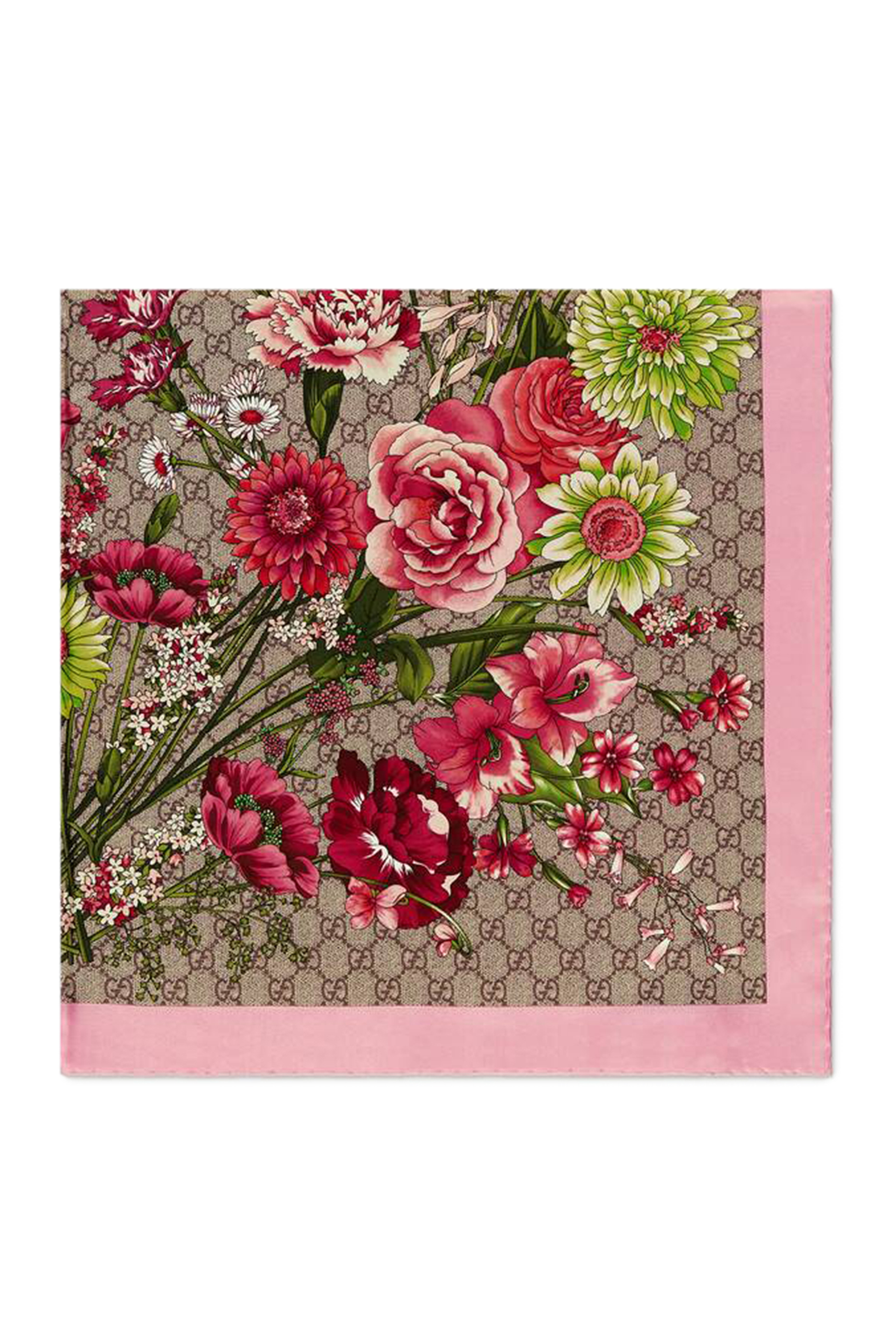 Silk GG Bouquets Print Scarf