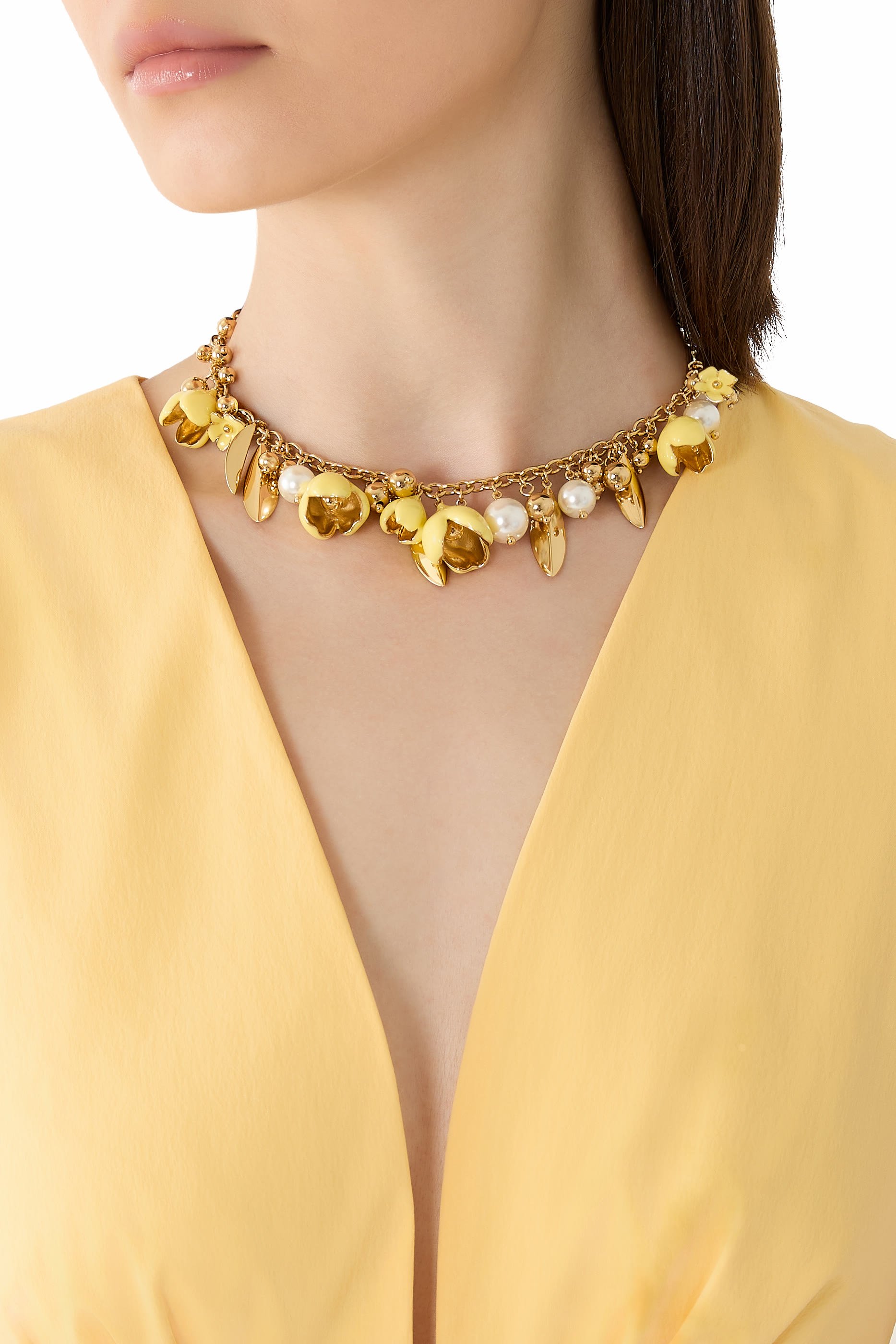 Bloom Statement Necklace, Glass & Enamel