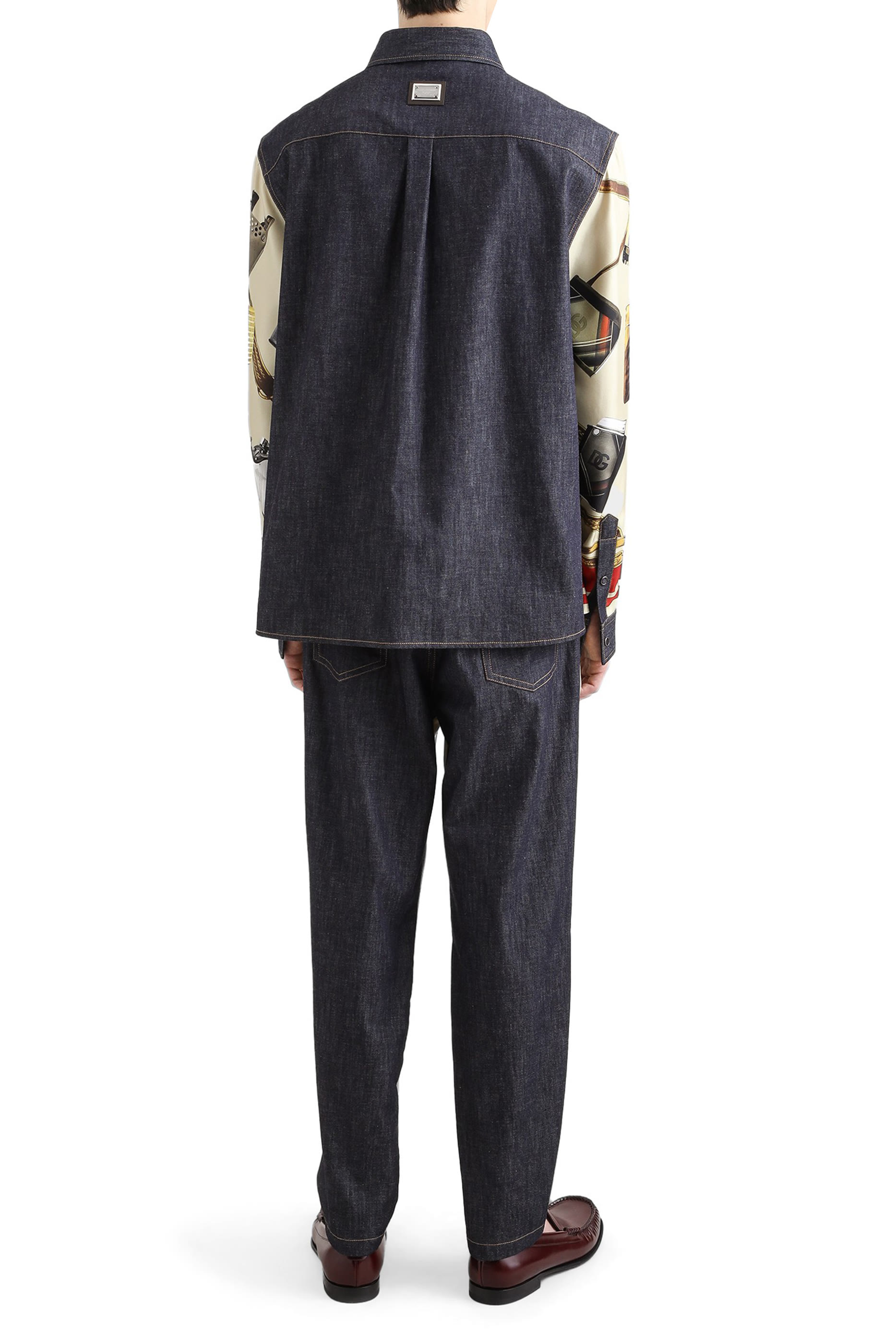 Lighter Print Silk & Denim Shirt