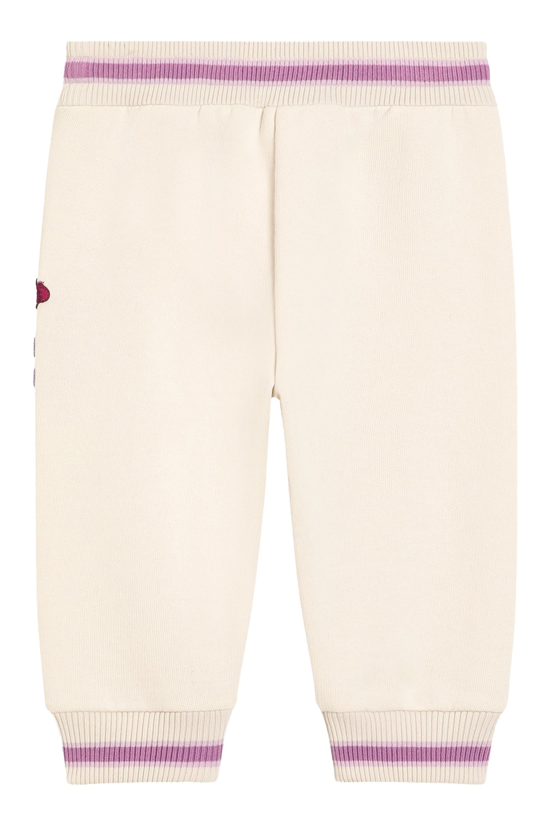 Kids Fleece Pants with Violets and DG Logo Embroidery