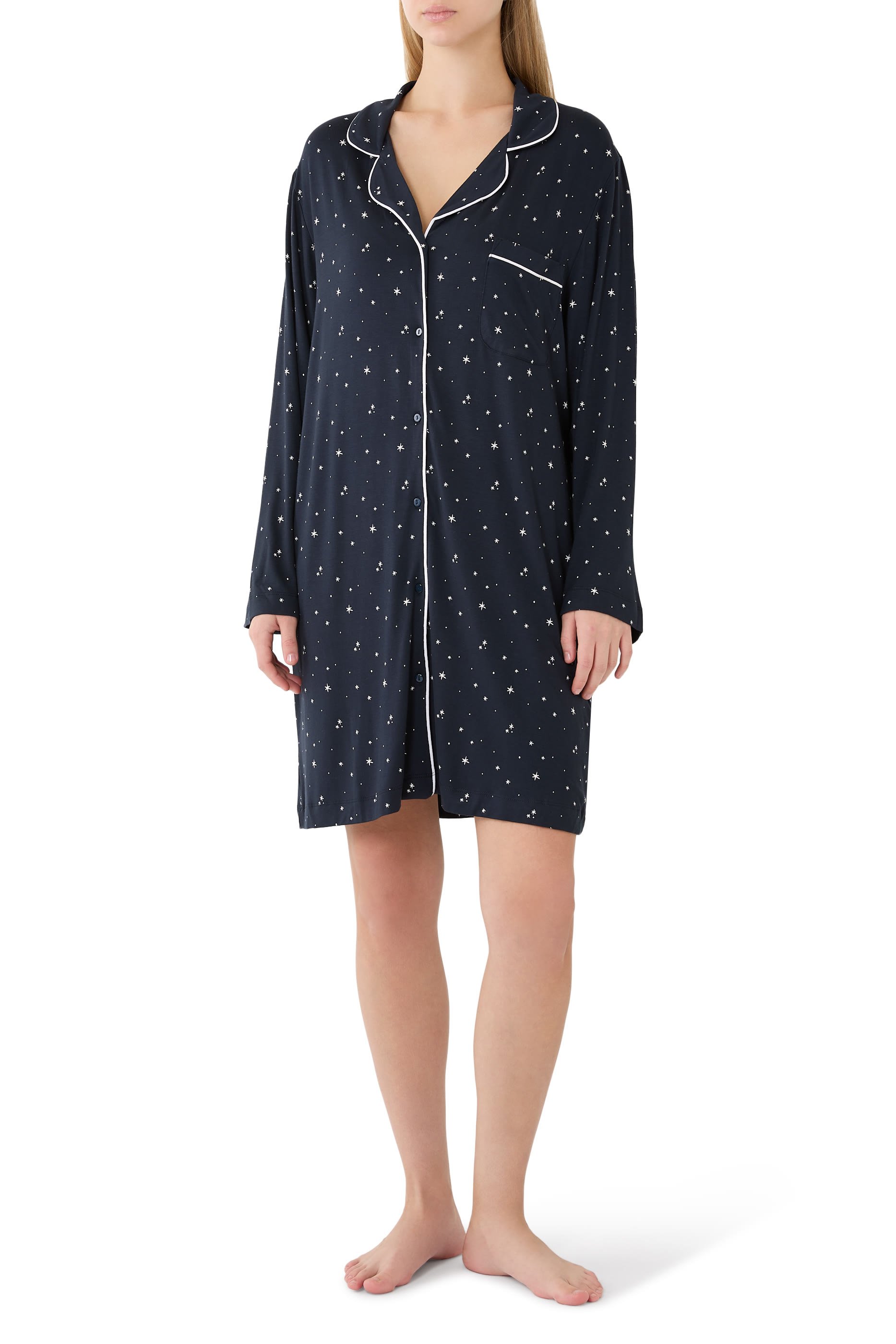  Jersey Star Print Classic Nightshirt 