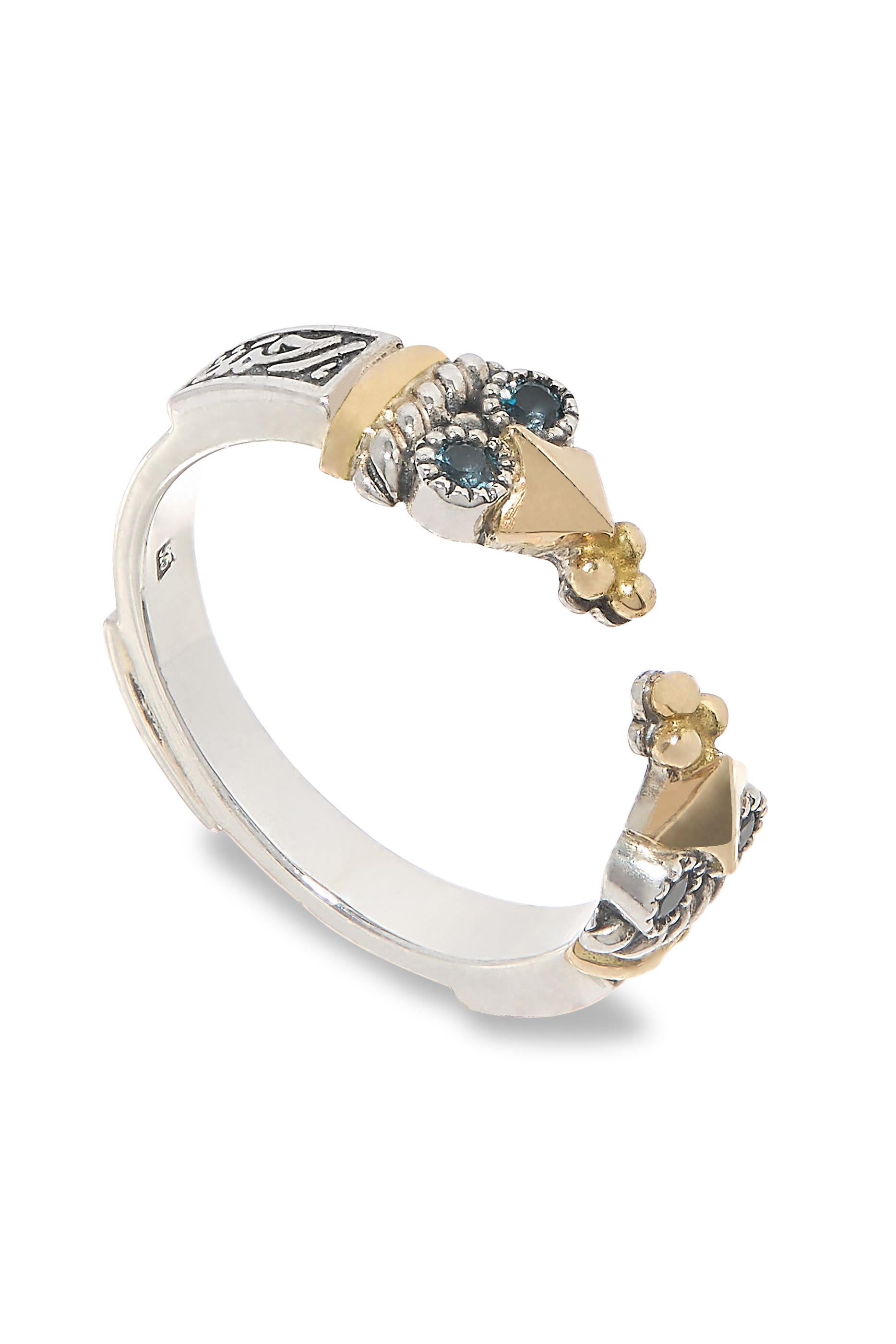 Mercy Open Ring, 18K Yellow Gold, Sterling Silver & Cubic Zirconia