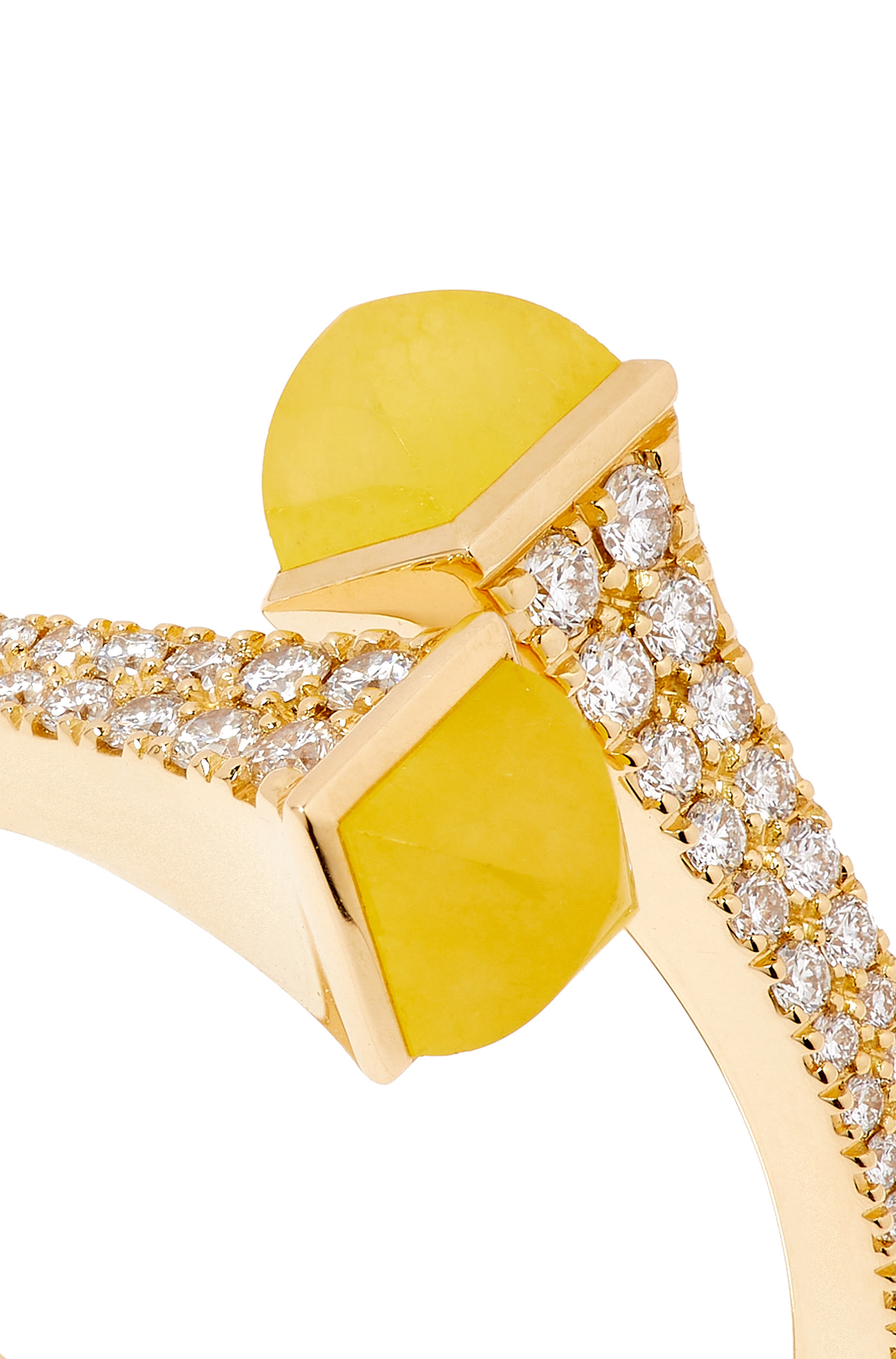 Cleo Slim Ring, 18k Yellow Gold & Quartzite, Diamonds