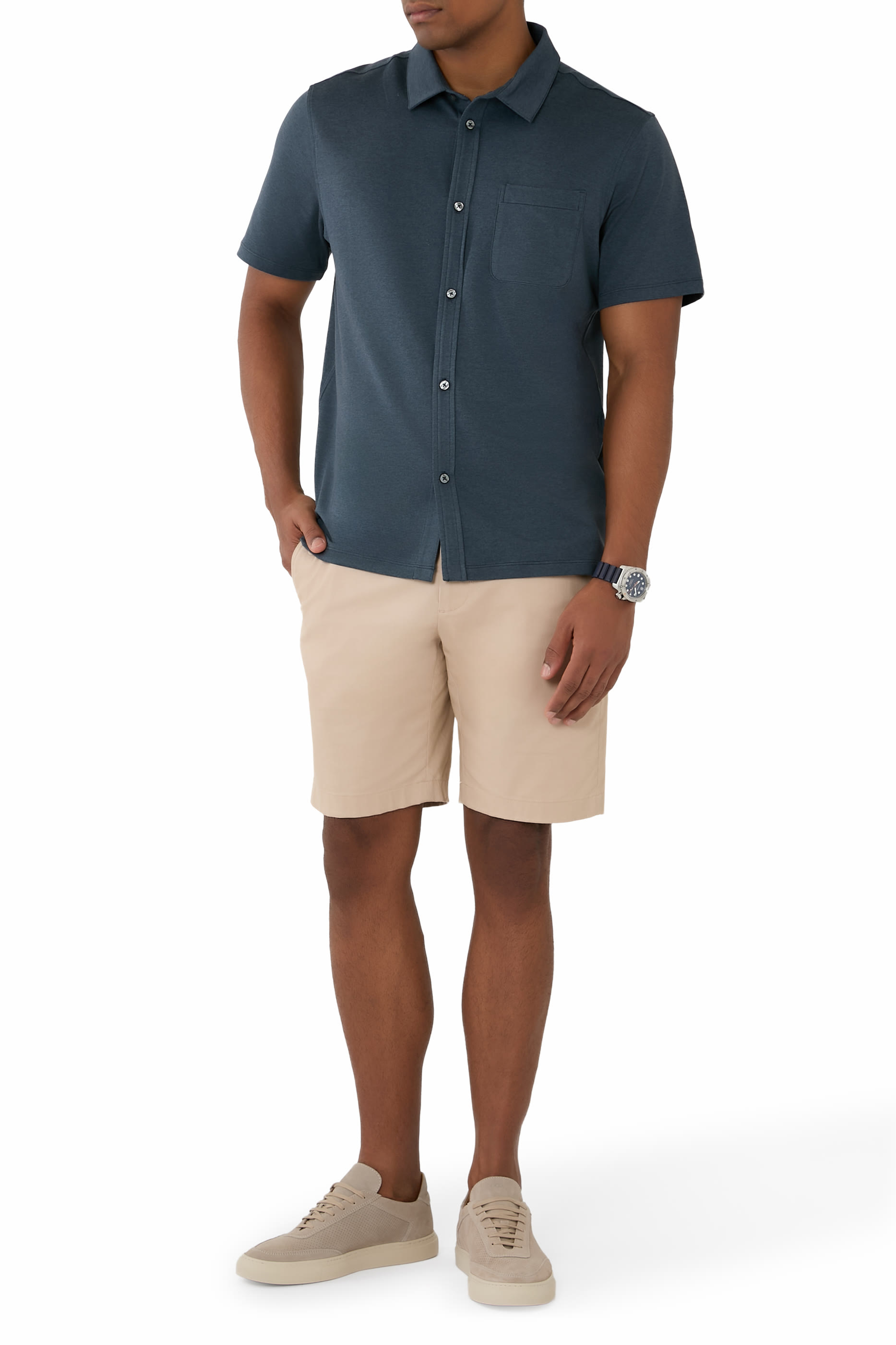 Short Sleeve Ponto Button Down Shirt 