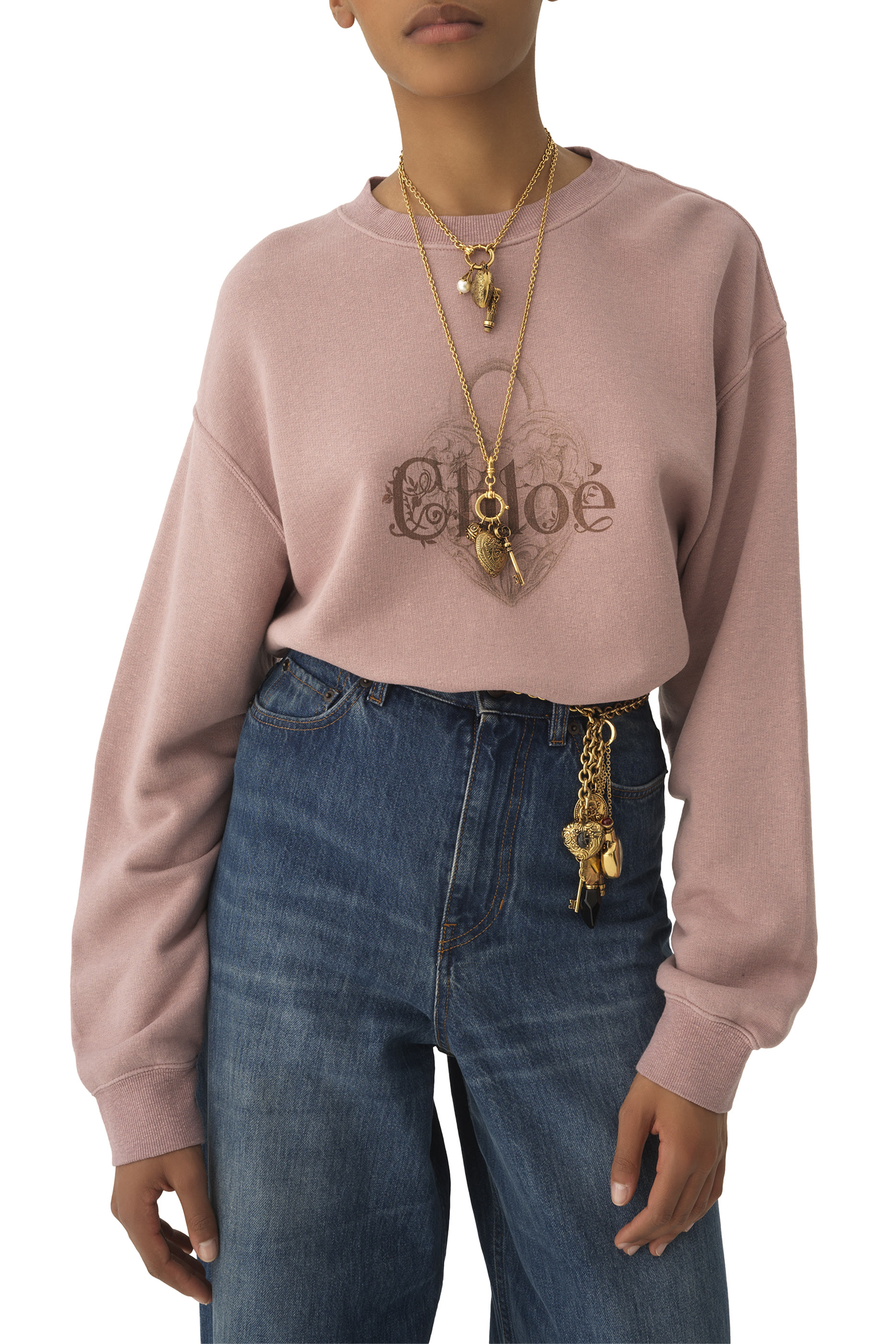 Oversized Logo Jumper in Chin&eacute; Fleece