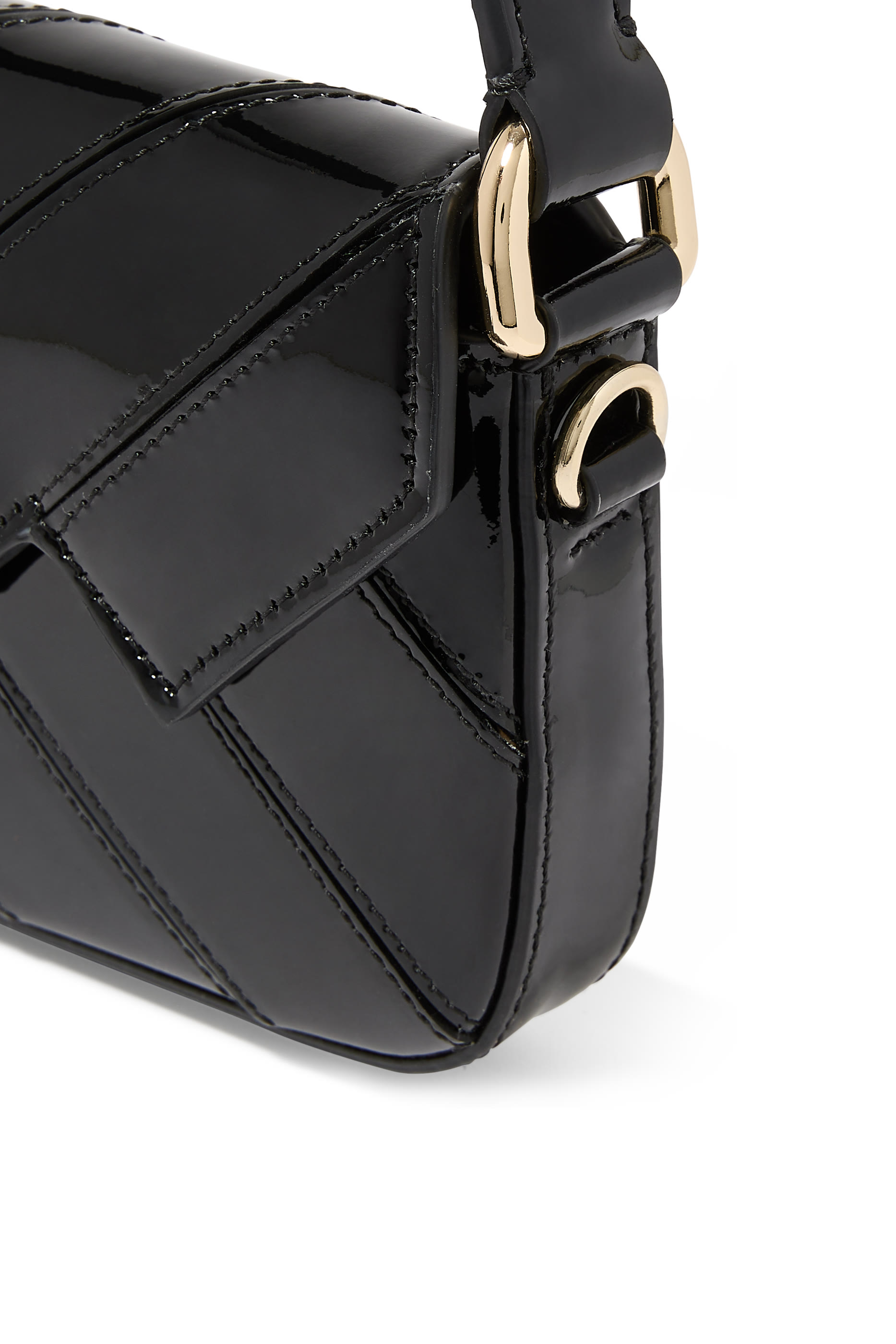 Small Wave Patent Leather Shoulder Bag
