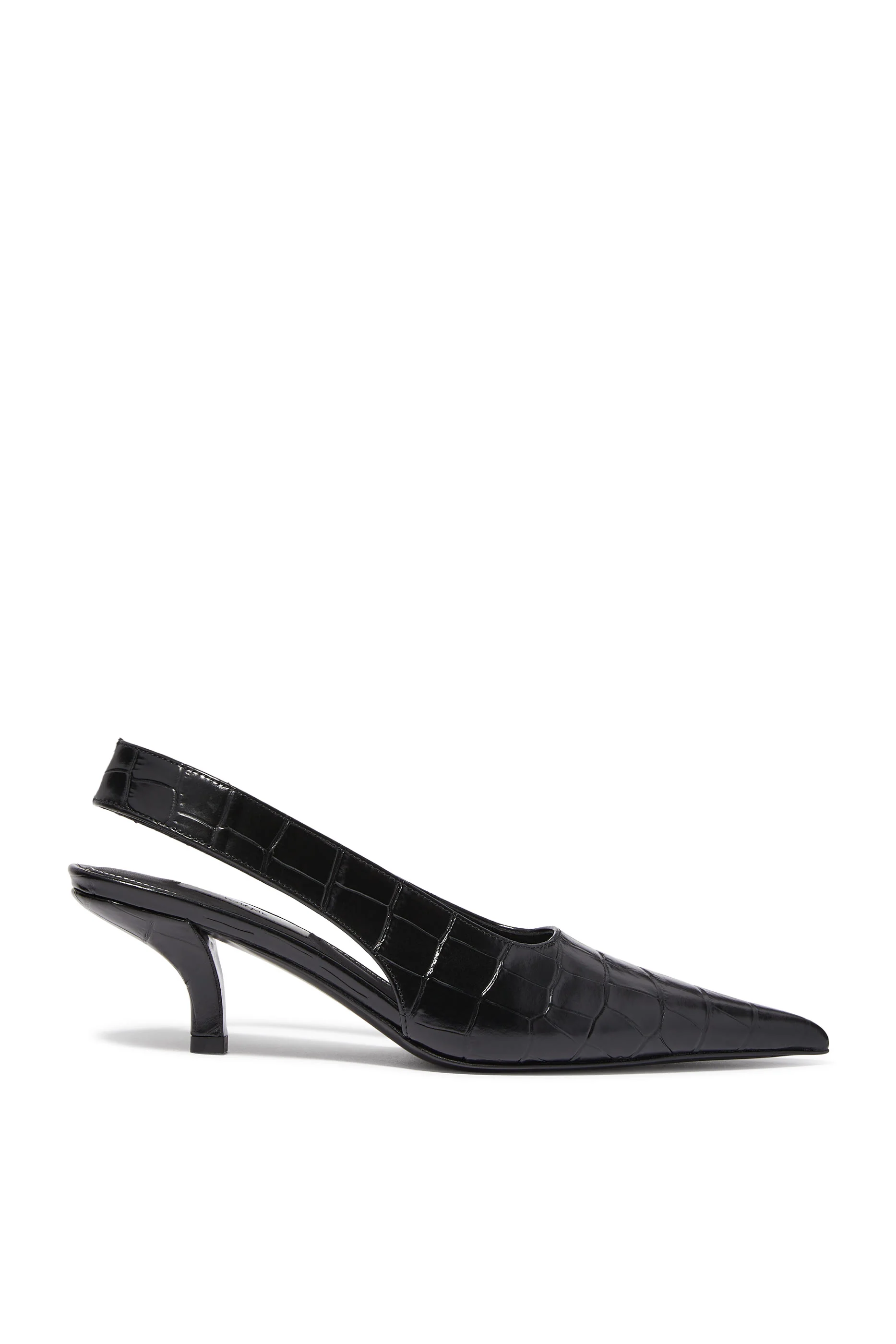 Classic Croc-Embossed Slingback Pumps