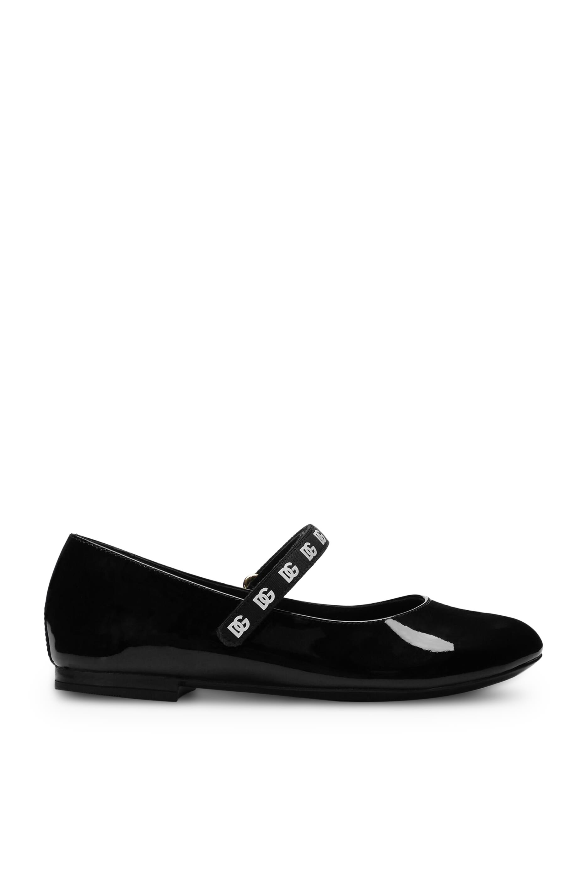 Kids Logo Strap Patent-Leather Ballet Flats