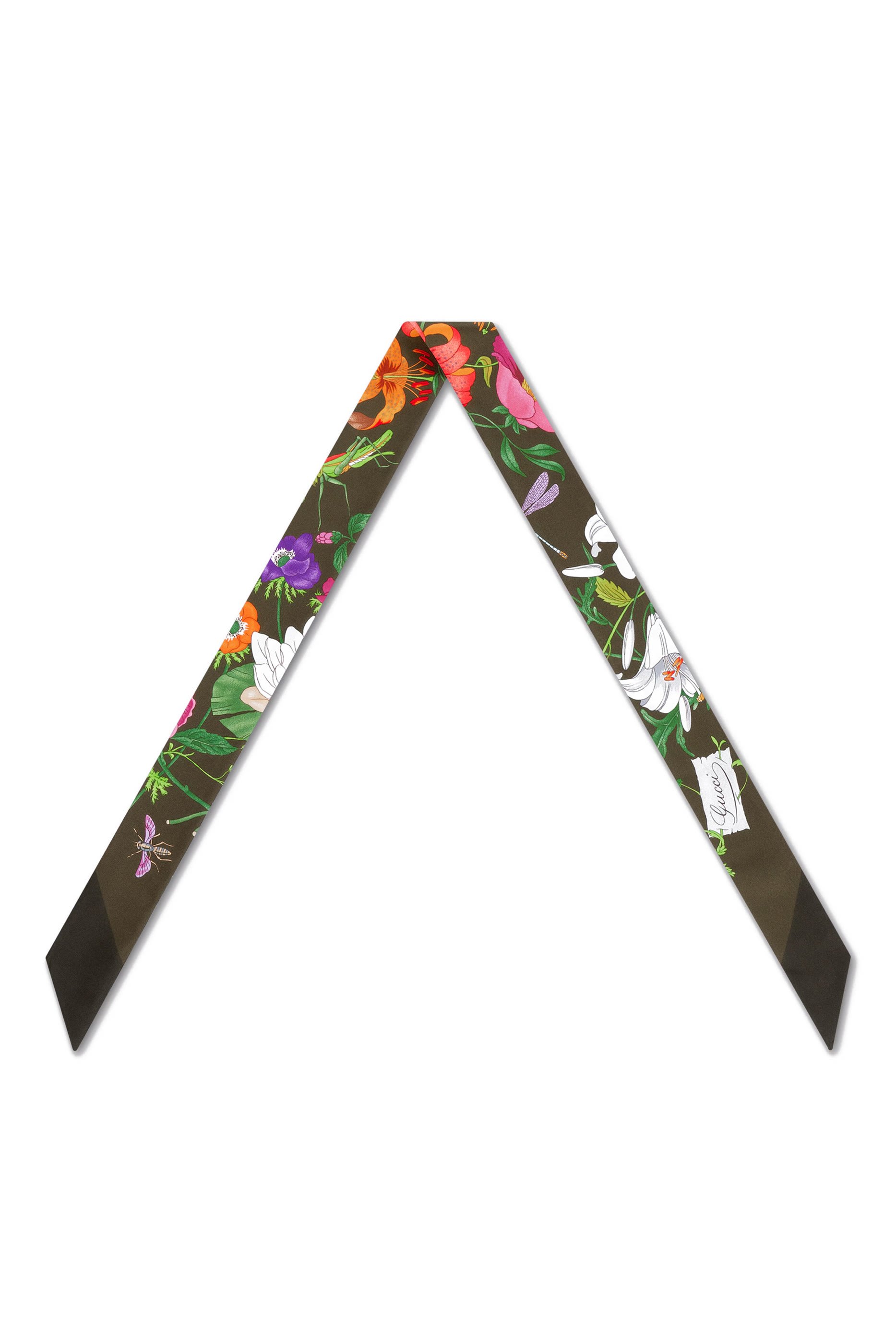 Printed Silk Twill Neck Bow