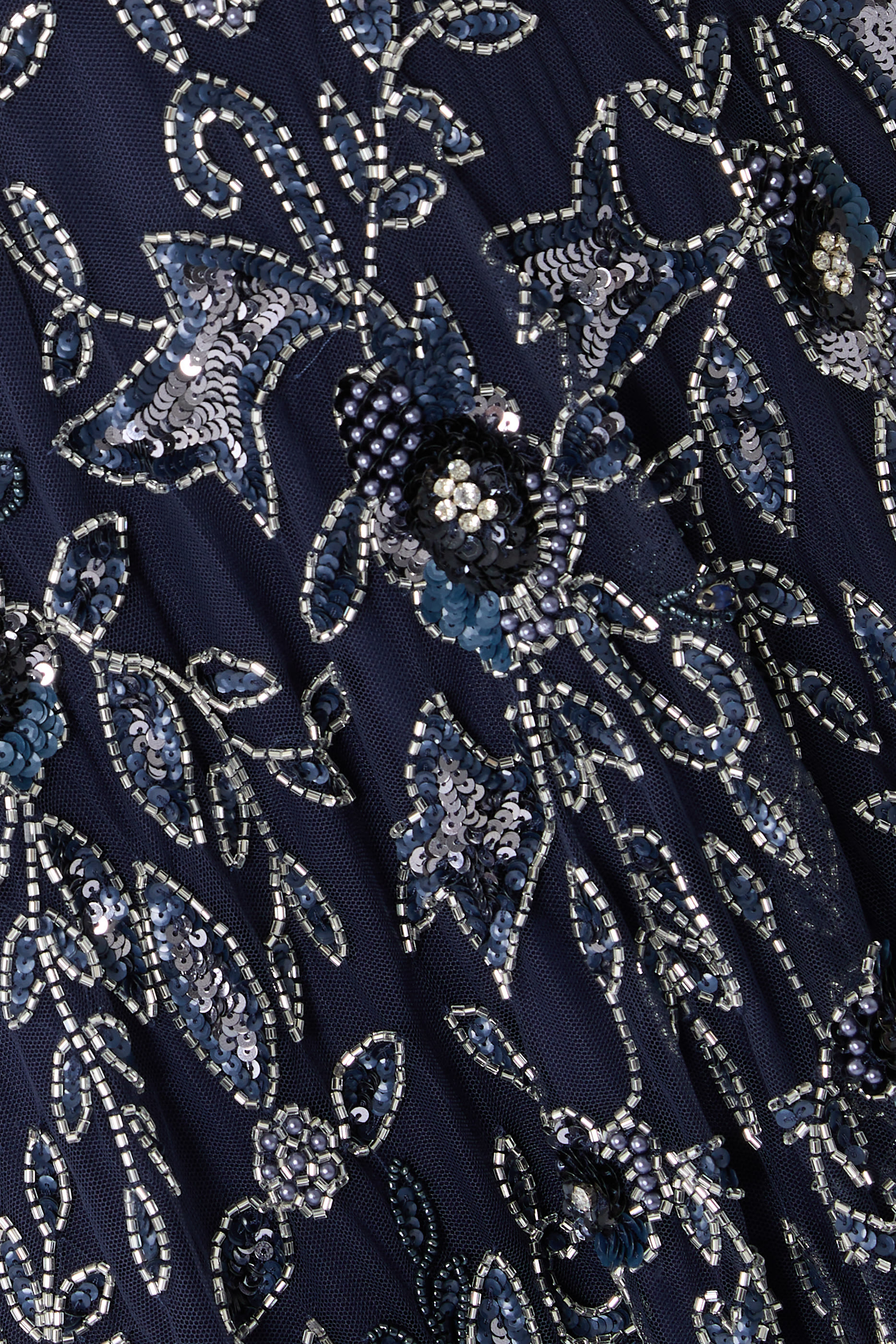 Floral Embellished A-Line Long Sleeves Gown